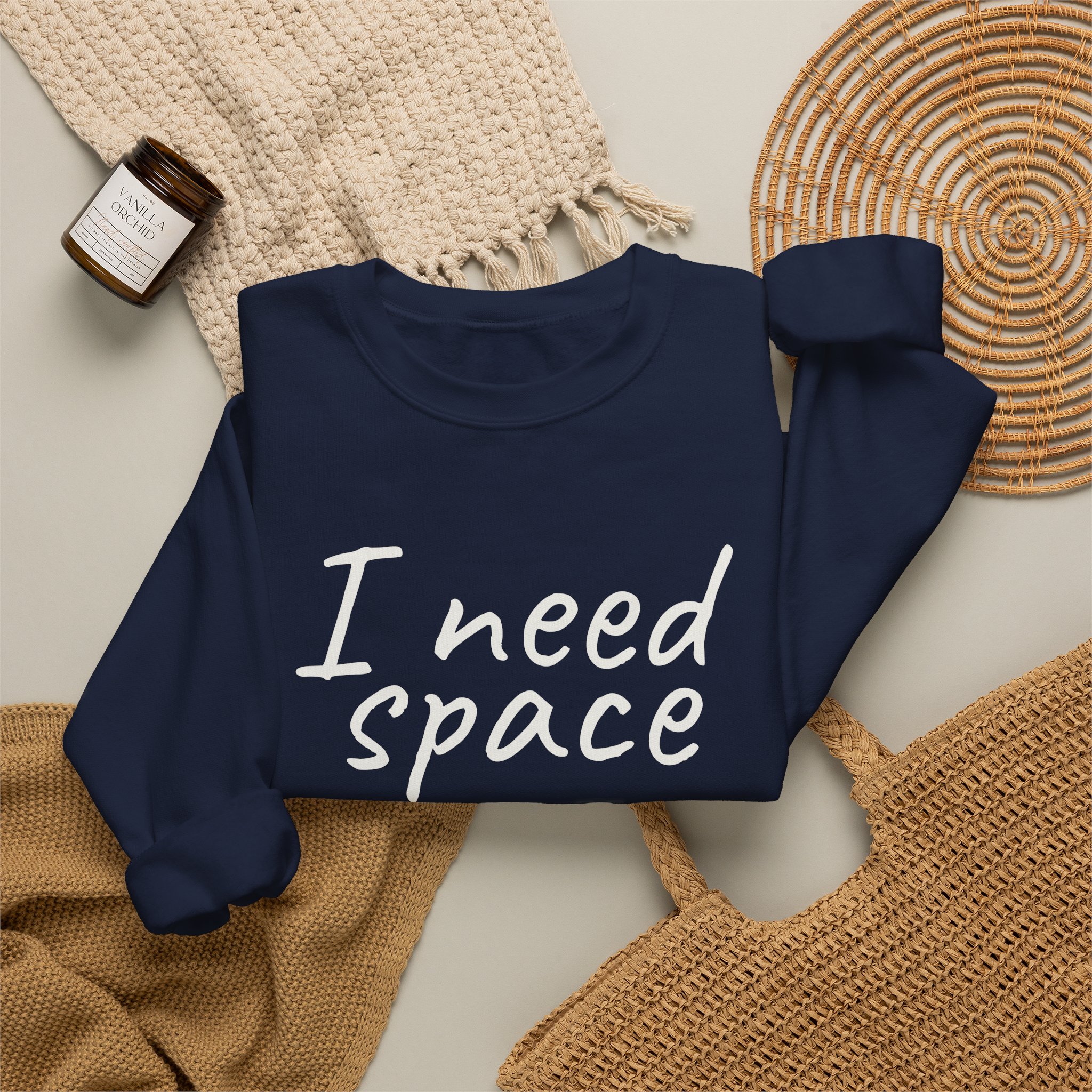 I Need Space Sweatshirt | Sarcastic Sweatshirt | Gift for Introverts - White Text - Sweatshirt - Image 20