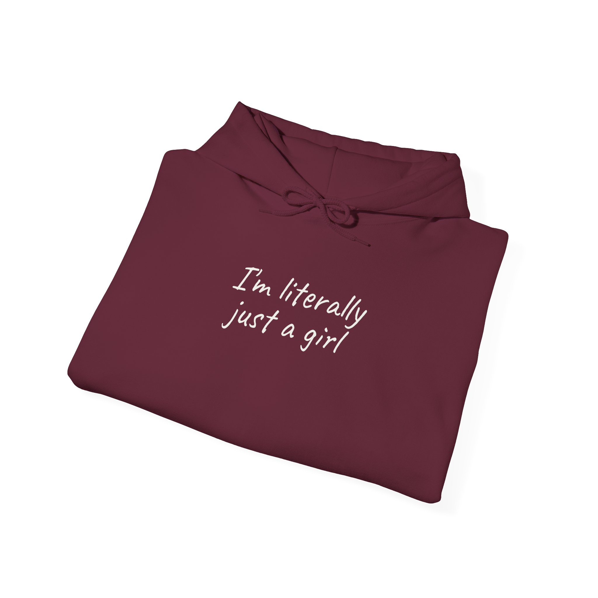 I'm Literally Just A Girl Hoodie | Funny Sarcastic Hoodie | Gift For Gen Z - White Text - Hoodie - Image 8