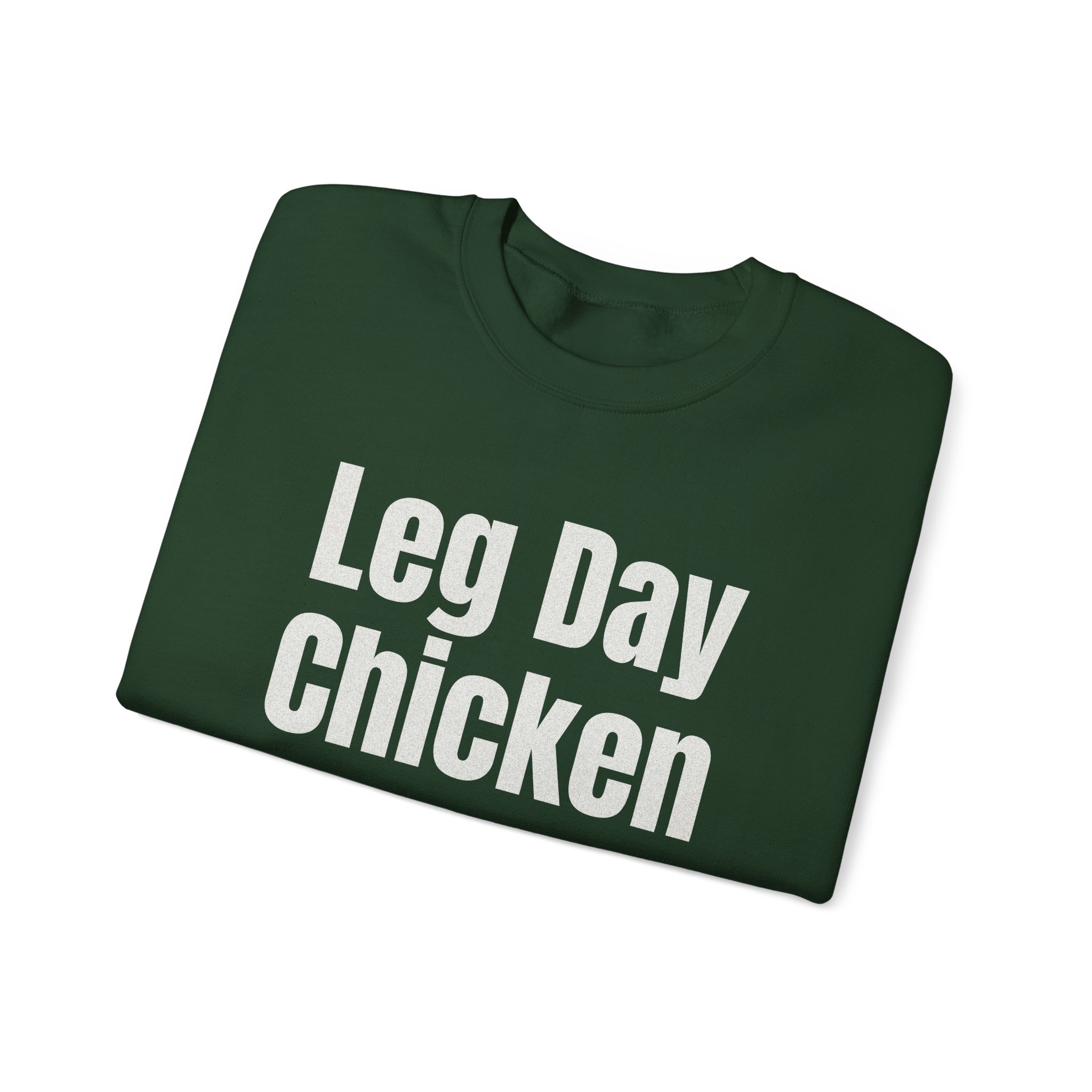 Leg Day Chicken Sweatshirt | Funny Gym Sweatshirt | Gift for Gym Bros - White Text - Sweatshirt - Image 11