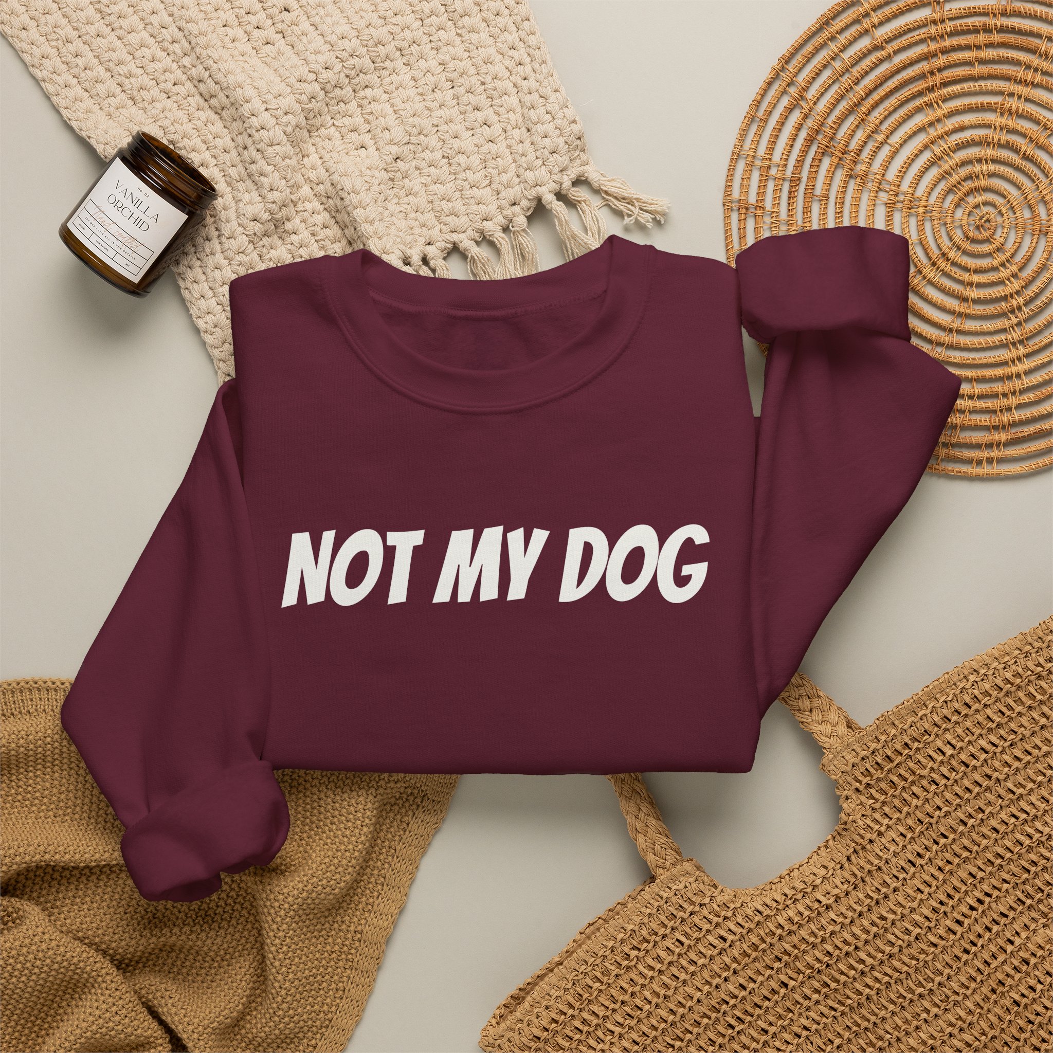 Not My Dog Sweatshirt | Funny Sarcastic Sweatshirt | Gift for Dog Owner - White Text - Sweatshirt - Image 8