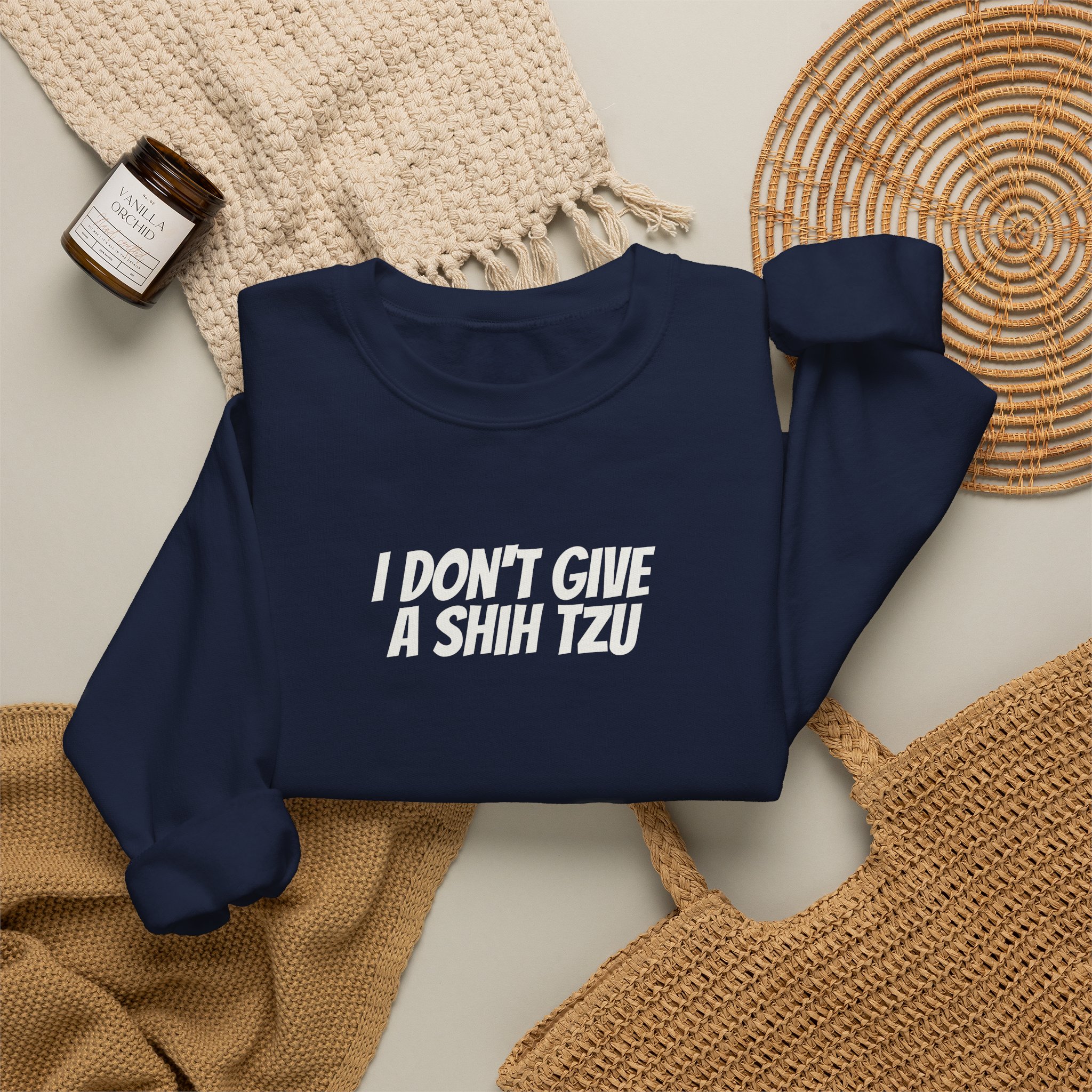 I Don't Give A Shih Tzu Sweatshirt | Funny Dog Sweatshirt | Gift for Dog Mom - White Text - Sweatshirt - Image 20