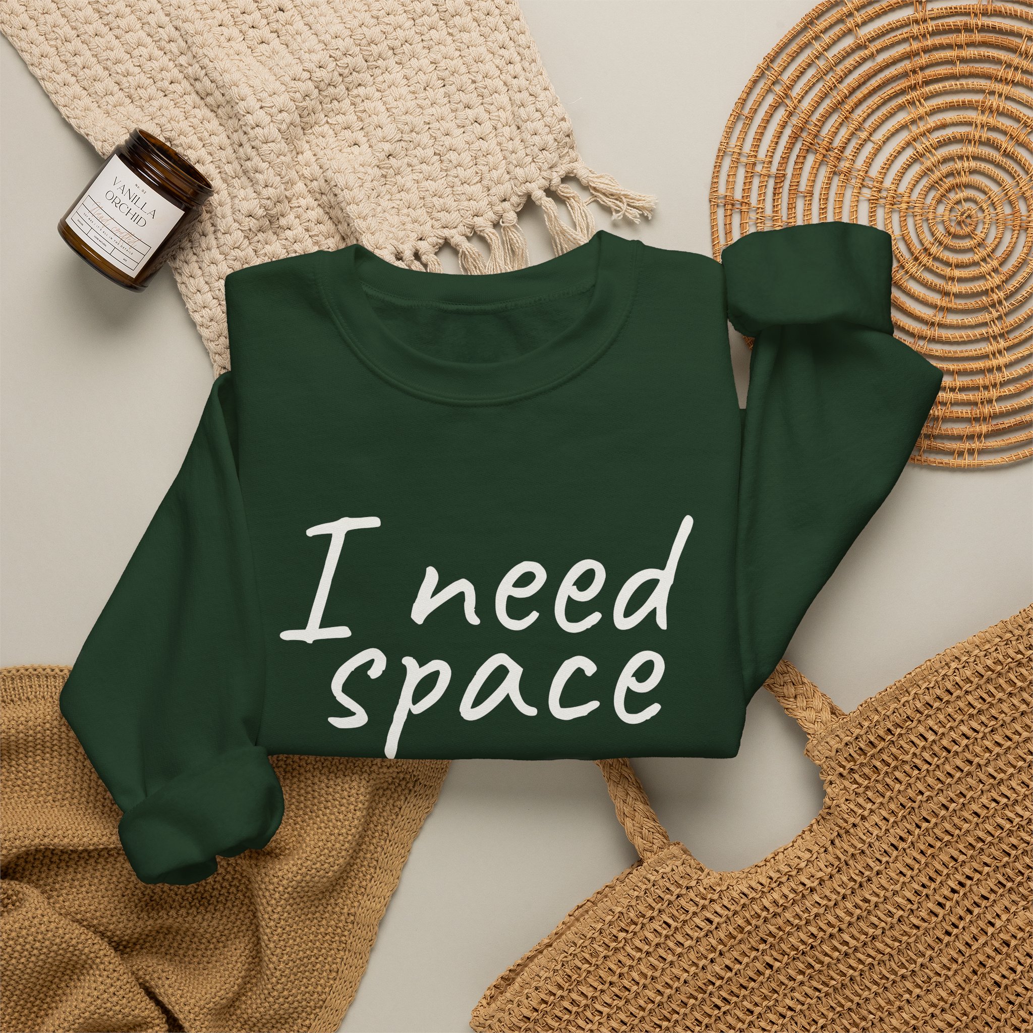 I Need Space Sweatshirt | Sarcastic Sweatshirt | Gift for Introverts - White Text - Sweatshirt - Image 12