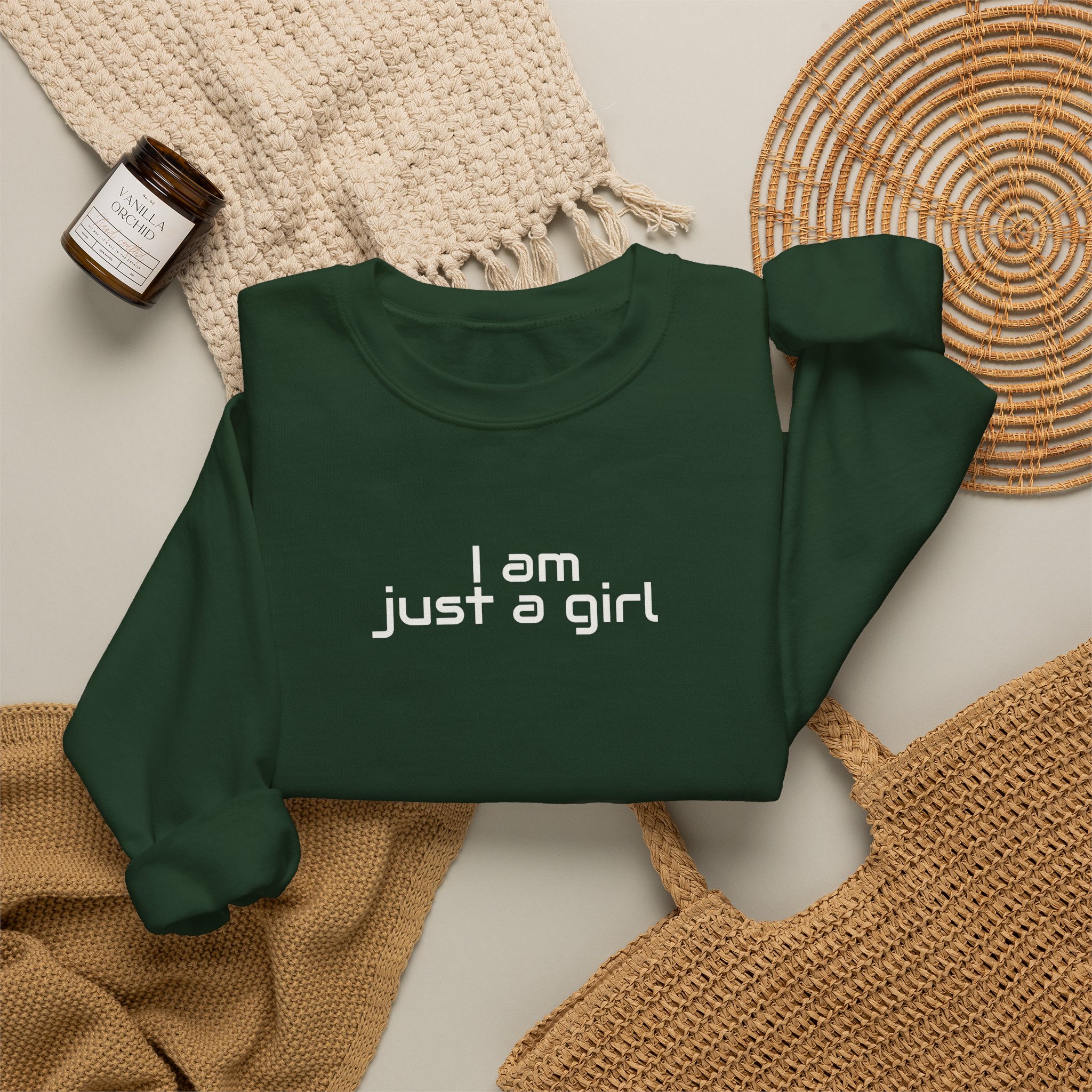 I Am Just A Girl Sweatshirt | Funny Sarcastic Sweatshirt | Gift for Gen Z - White Text - Sweatshirt - Image 12