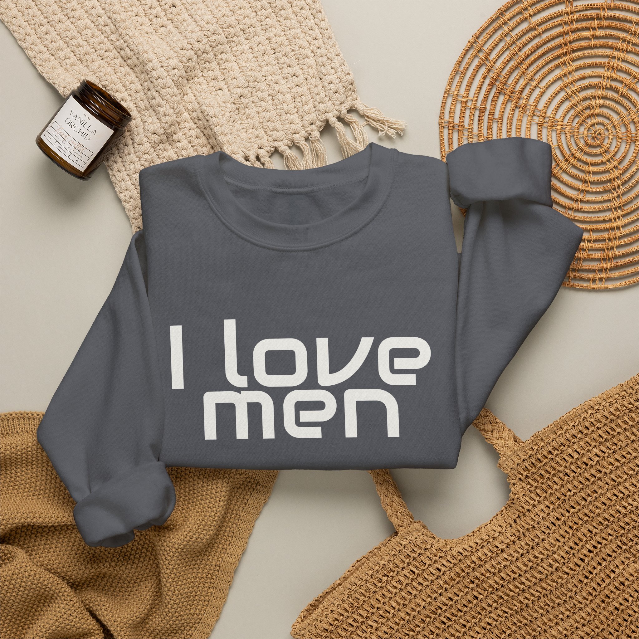 I Love Men Sweatshirt | Funny Sarcastic Sweatshirt | Gift for Best Friend - White Text - Sweatshirt - Image 16