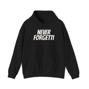 Never Forgetti Hoodie | Funny Pasta Hoodie | Gift for Foodie - White Text - Hoodie