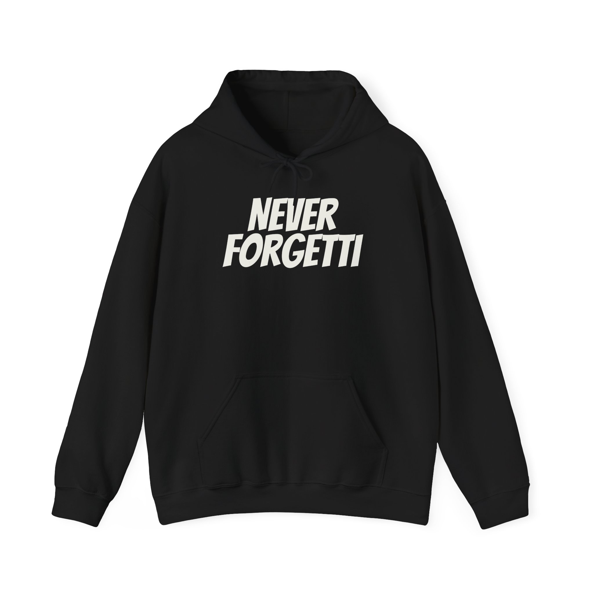 Never Forgetti Hoodie | Funny Pasta Hoodie | Gift for Foodie - White Text - Hoodie