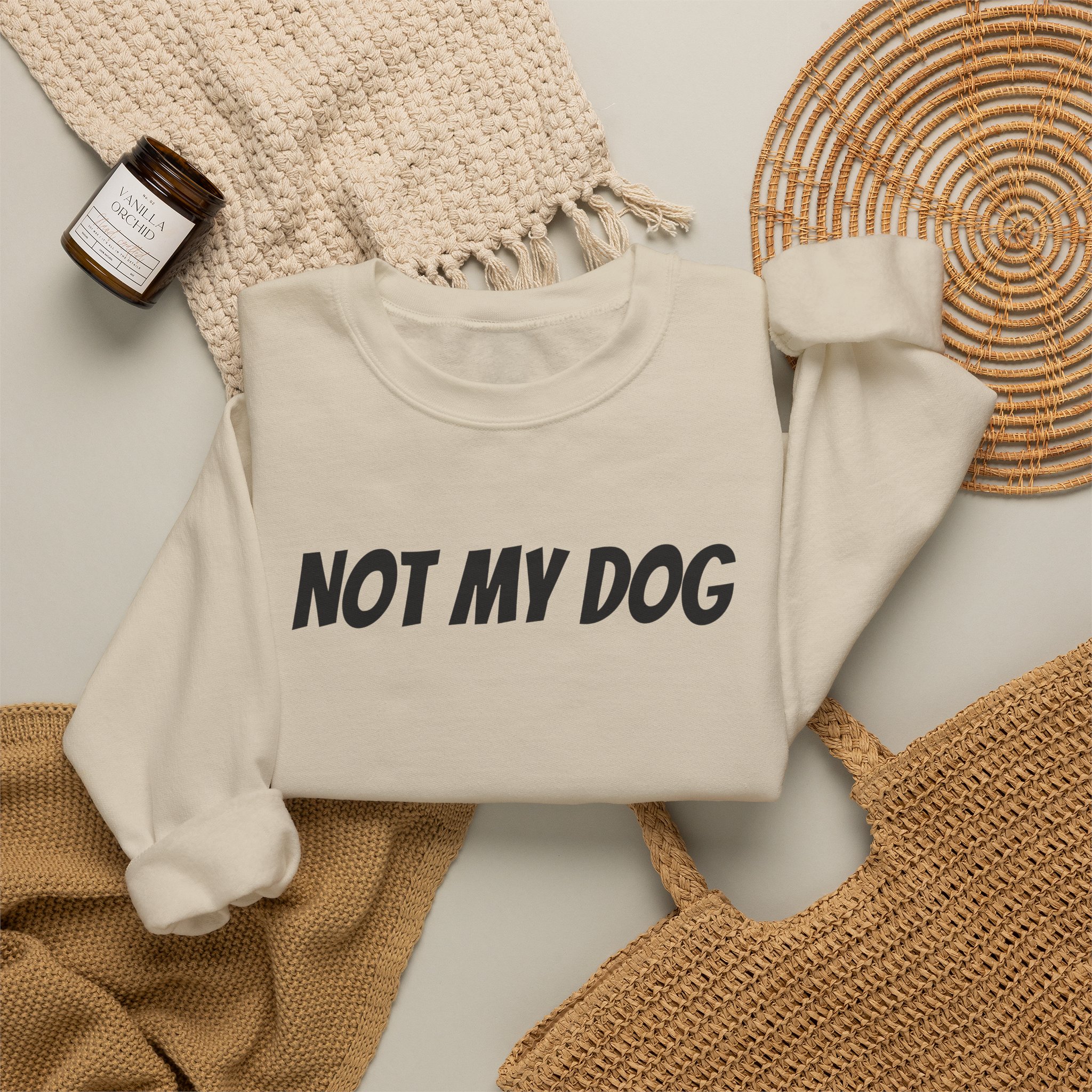 Not My Dog Sweatshirt | Funny Sarcastic Sweatshirt | Gift for Dog Owner - Black Text - Sweatshirt - Image 8