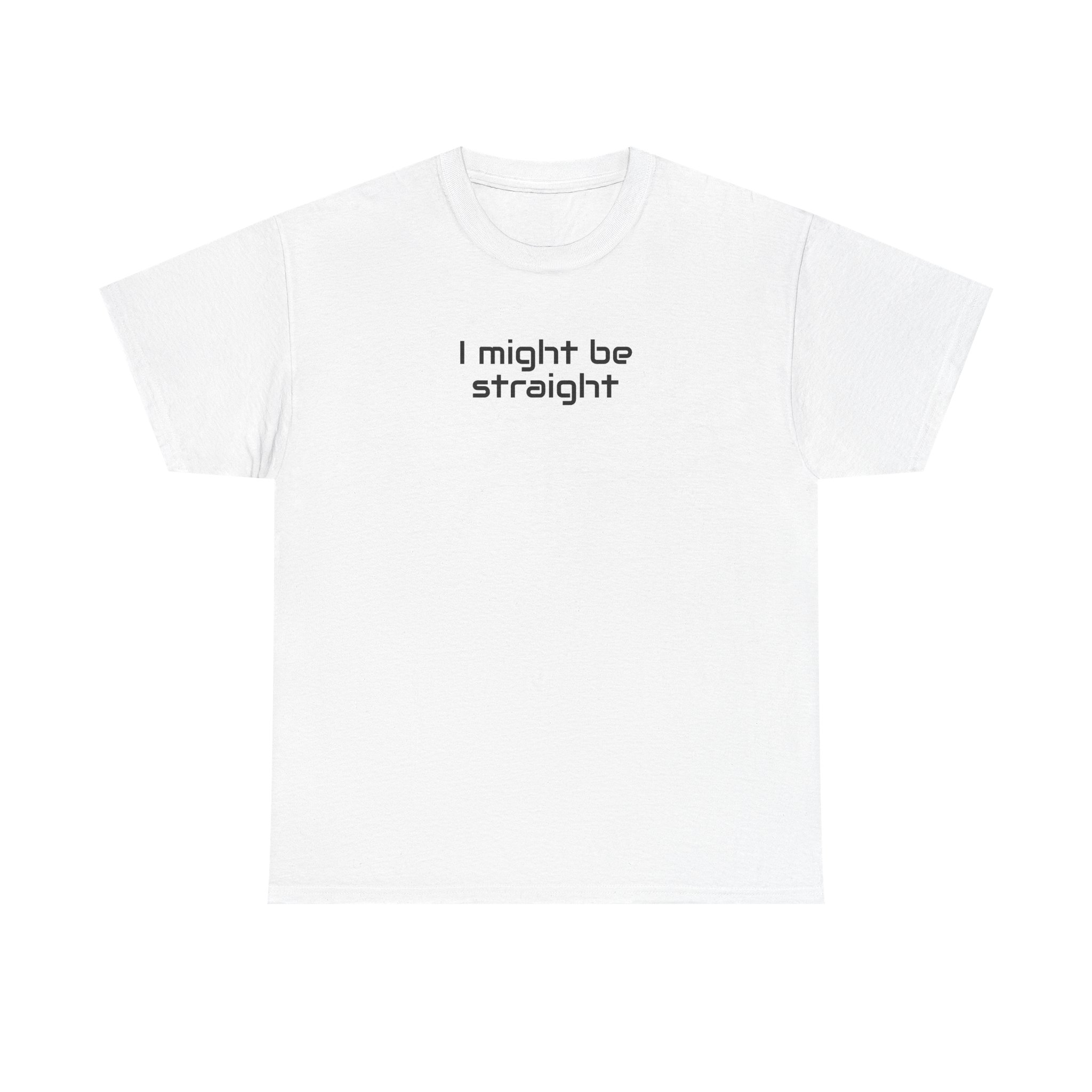I Might Be Straight Shirt | Funny Sarcastic Tee | Gift for LGBTQ - Black Text - T-Shirt