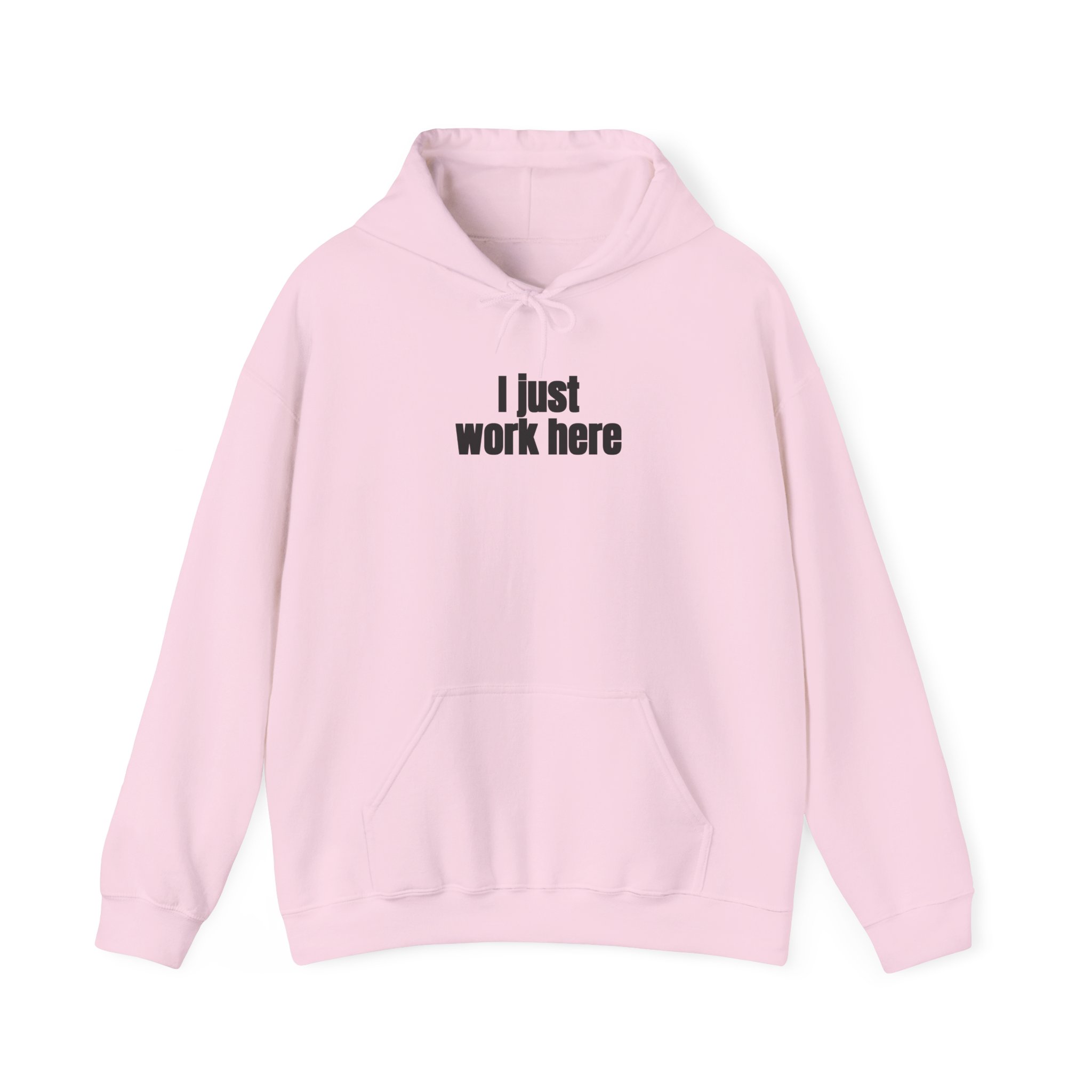 I Just Work Here Hoodie | Funny Sarcastic Hoodie | Gift for Retail Worker - Black Text - Hoodie - Image 13