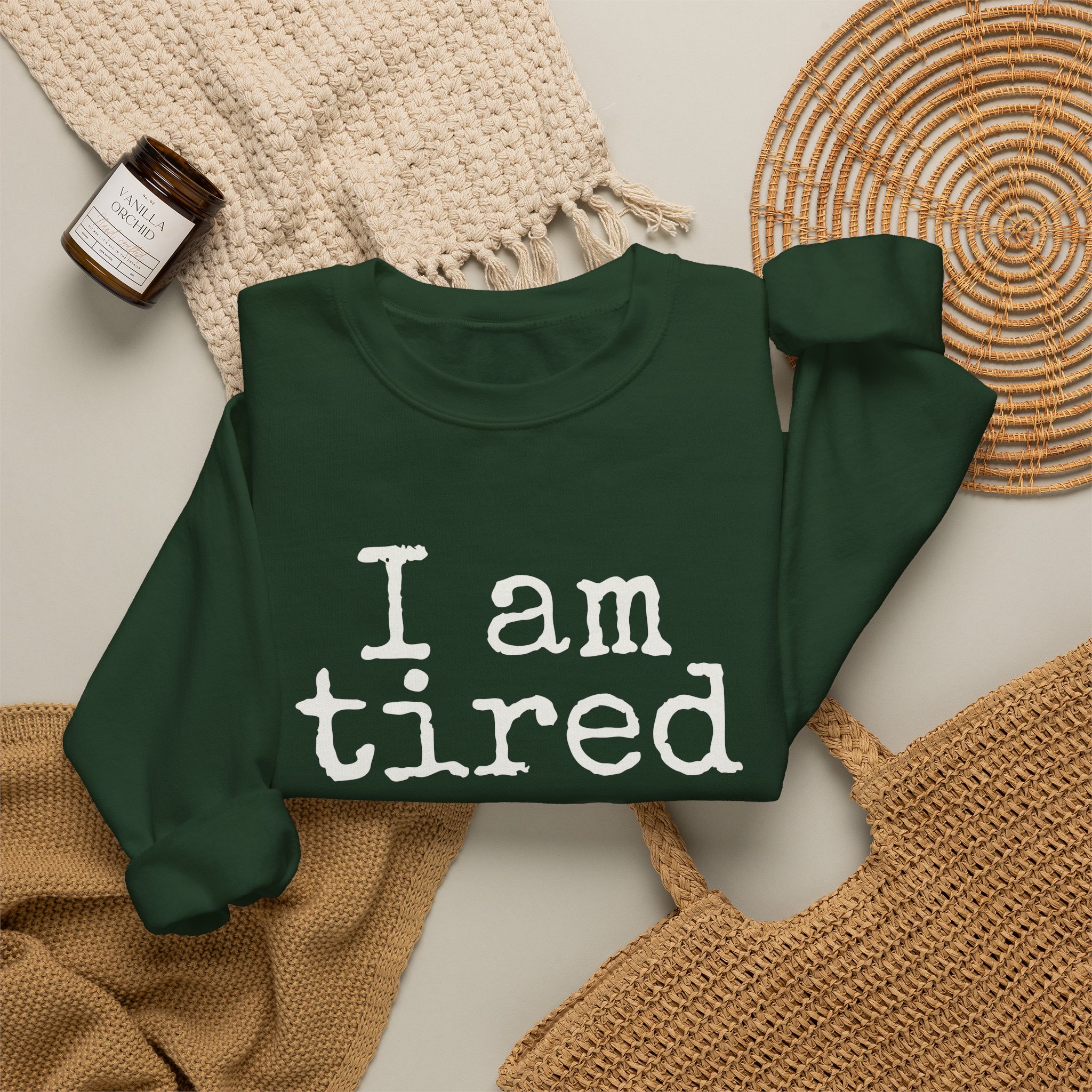 I Am Tired Sweatshirt | Funny Sarcastic Sweatshirt | Gift for Introvert - White Text - Sweatshirt - Image 12