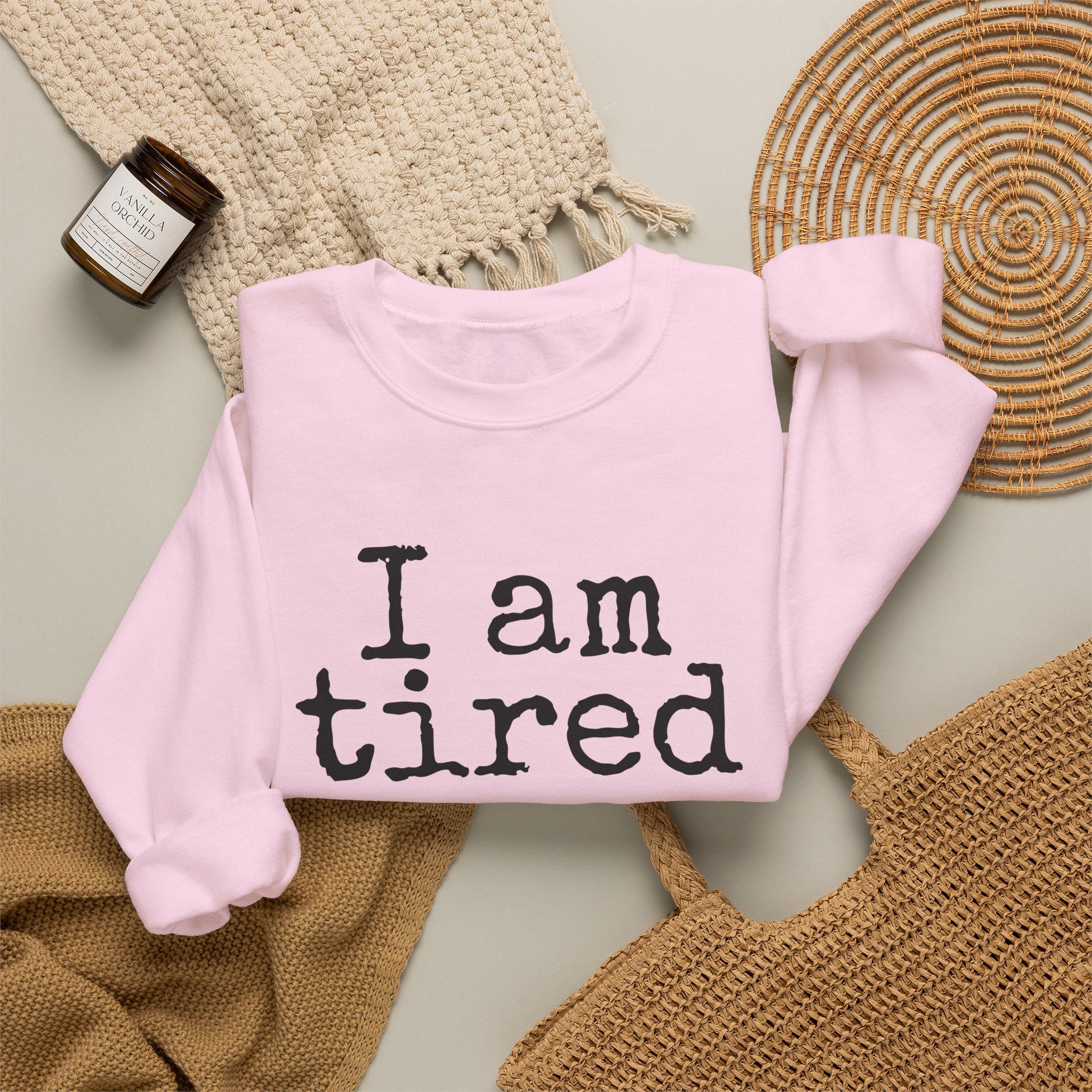 I Am Tired Sweatshirt (Black Print) – Bild 16