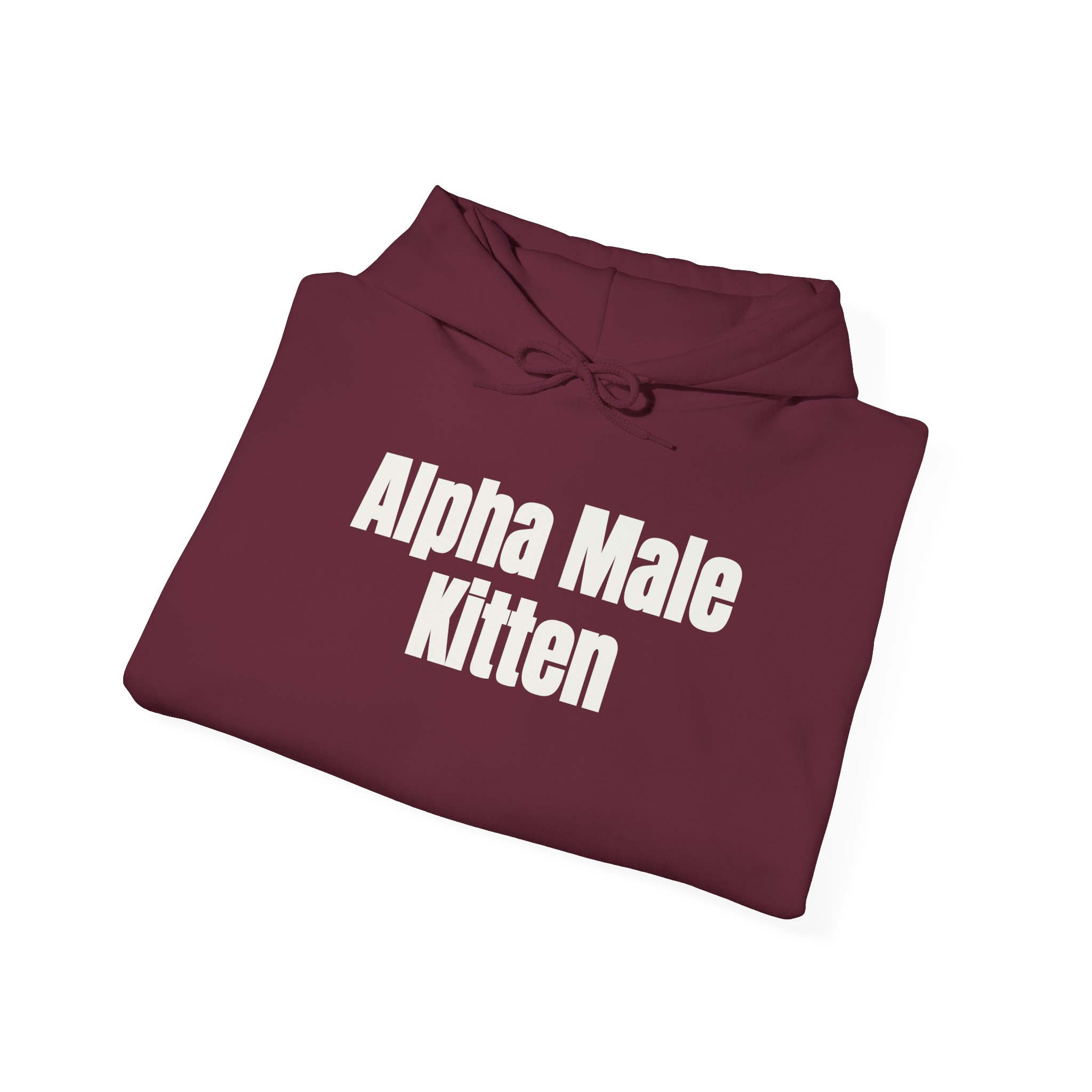 Alpha Male Kitten Hoodie | Funny Sarcastic Hoodie | Gift for Him - White Text - Hoodie - Image 8