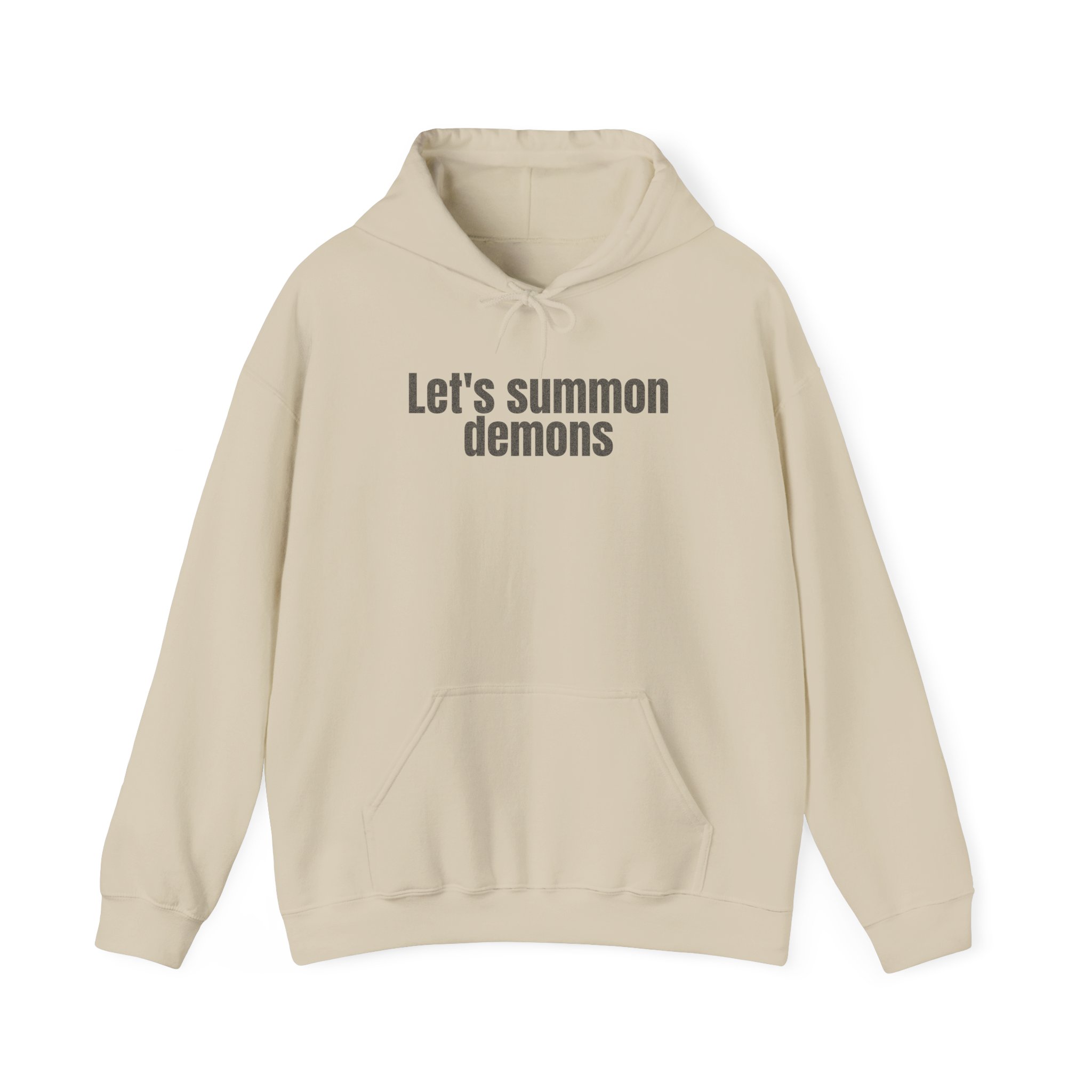 Let's Summon Demons Hoodie | Bold Sarcastic Hoodie | Gift for Goth Friends - Black Text - Hoodie - Image 5