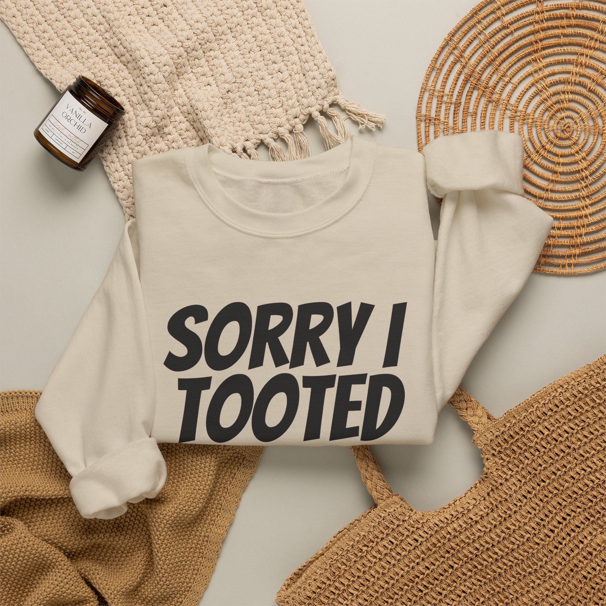 Sorry I Tooted Sweatshirt | Funny Sarcastic Sweatshirt | Gift for Prankster - Black Text - Sweatshirt - Image 8