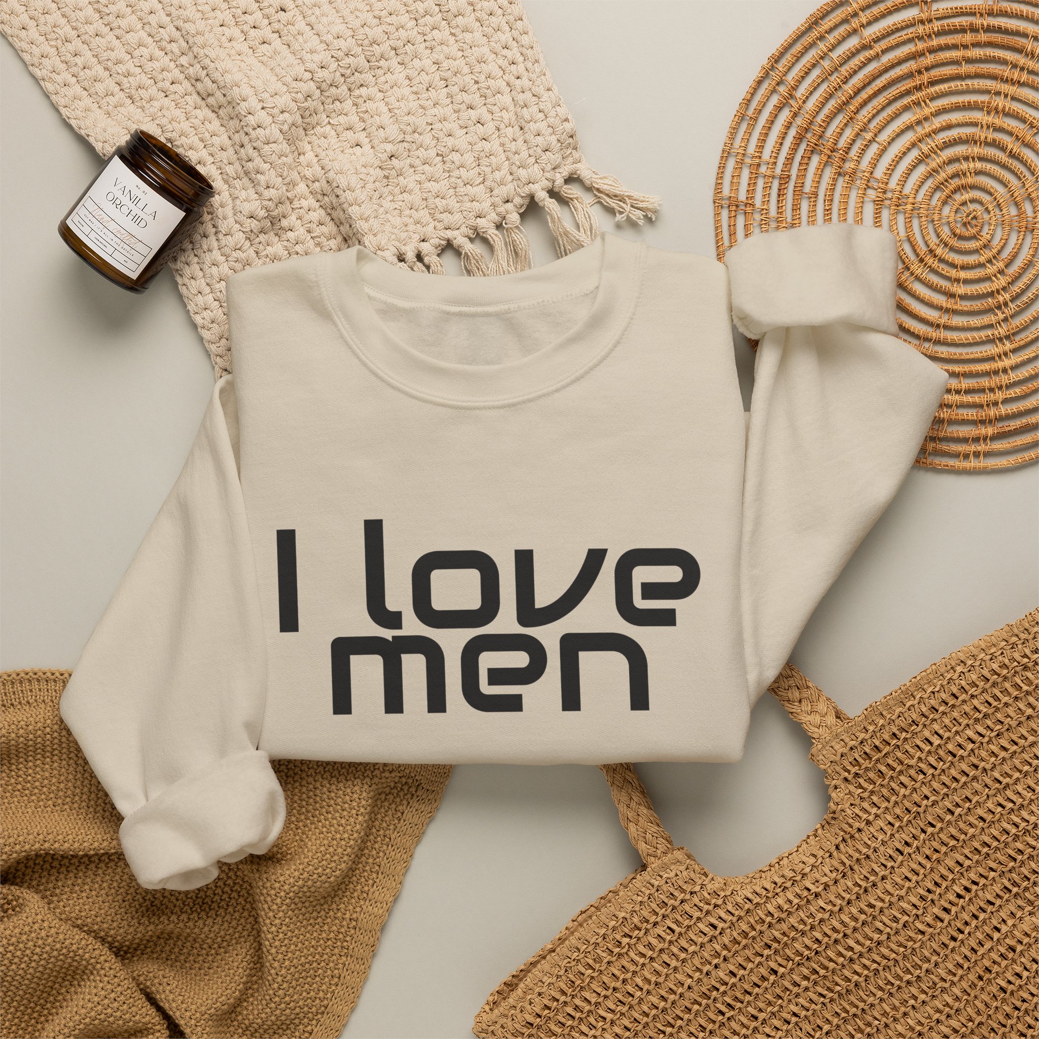 I Love Men Sweatshirt | Funny Sarcastic Sweatshirt | Gift for Best Friend - Black Text - Sweatshirt - Image 8