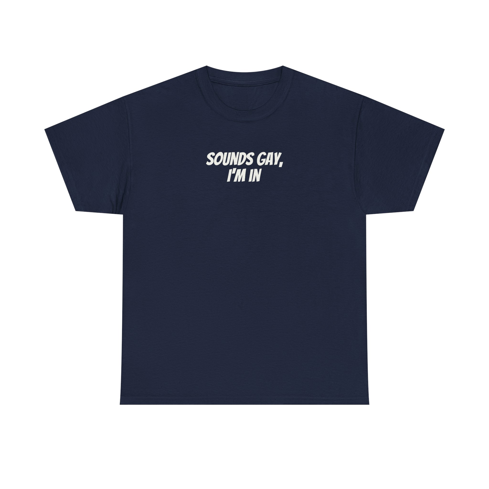 Sounds Gay, I'm In Shirt | Funny Sarcastic Tee | Gift for Gen Z - White Text - T-Shirt - Image 13