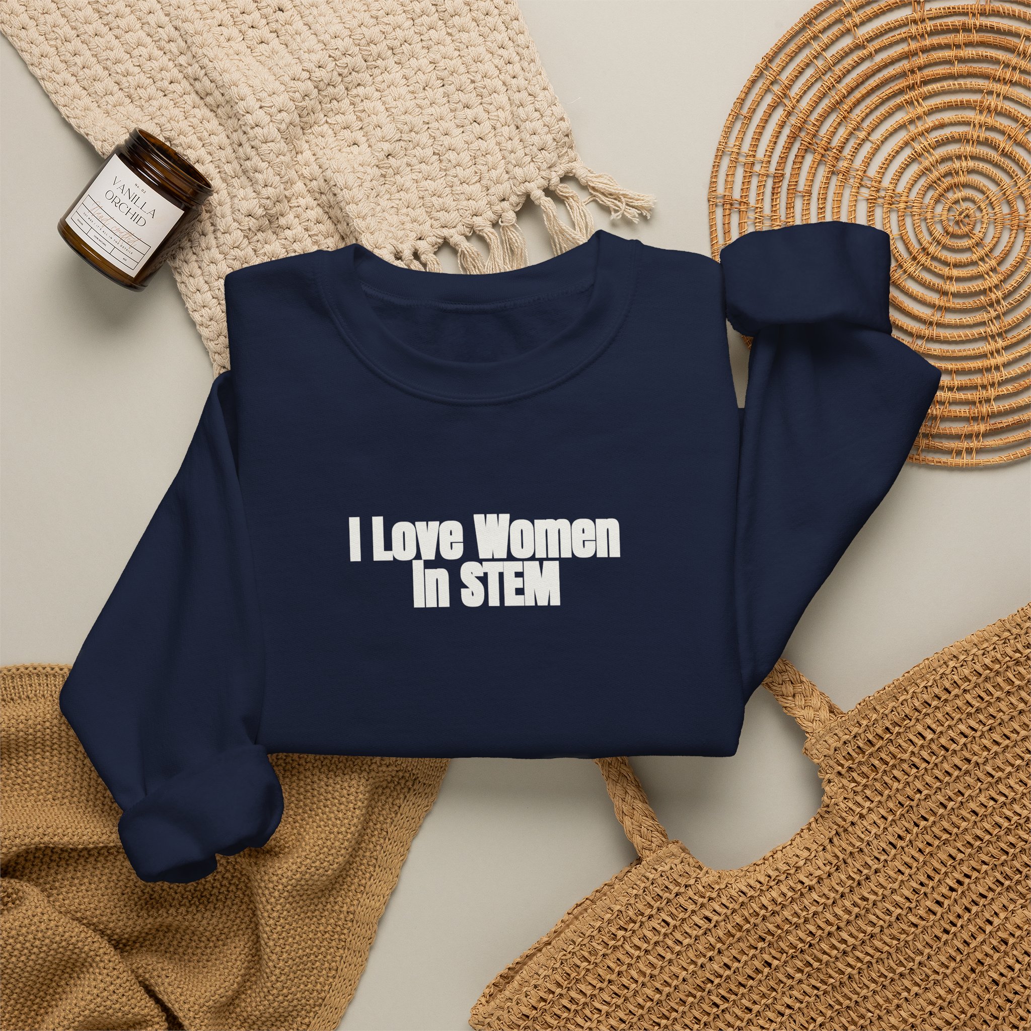 I Love Women in STEM Sweatshirt | Bold Sweatshirt | Gift for Science Student - White Text - Sweatshirt - Image 20