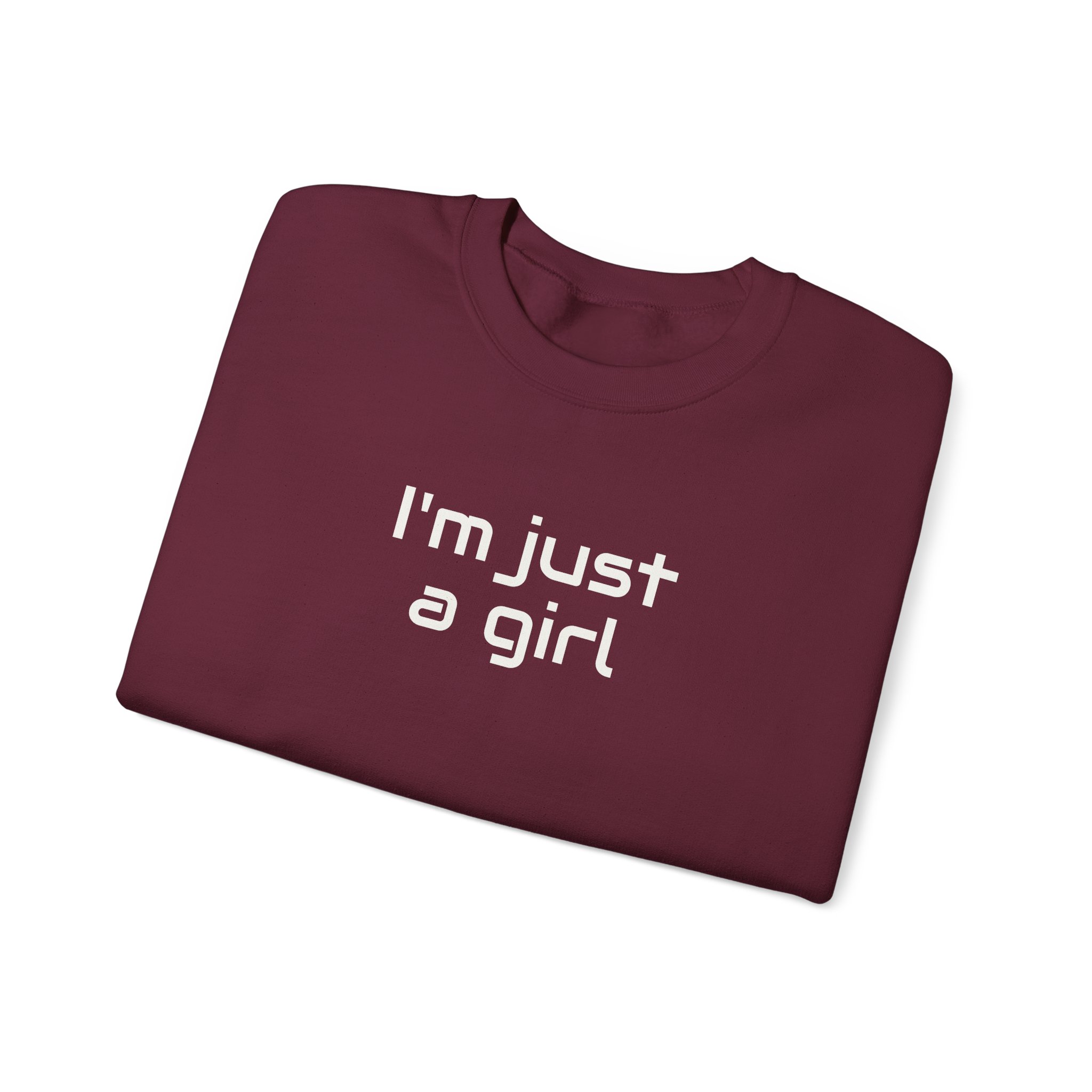 I Just A Girl Sweatshirt | Funny Sarcastic Sweatshirt | Gift for Gen Z - White Text - Sweatshirt - Image 7