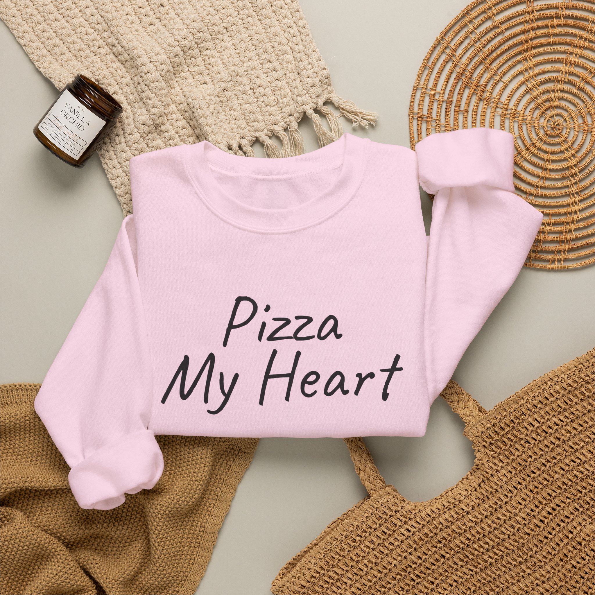 Pizza My Heart Sweatshirt | Cute Toddler Sweatshirt | Gift for Pizza Lover - Black Text - Sweatshirt - Image 16