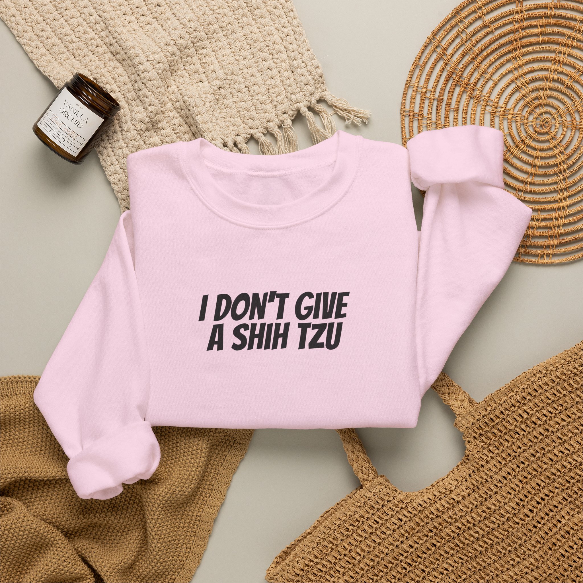 I Don't Give A Shih Tzu Sweatshirt | Funny Dog Sweatshirt | Gift for Dog Mom - Black Text - Sweatshirt - Image 16