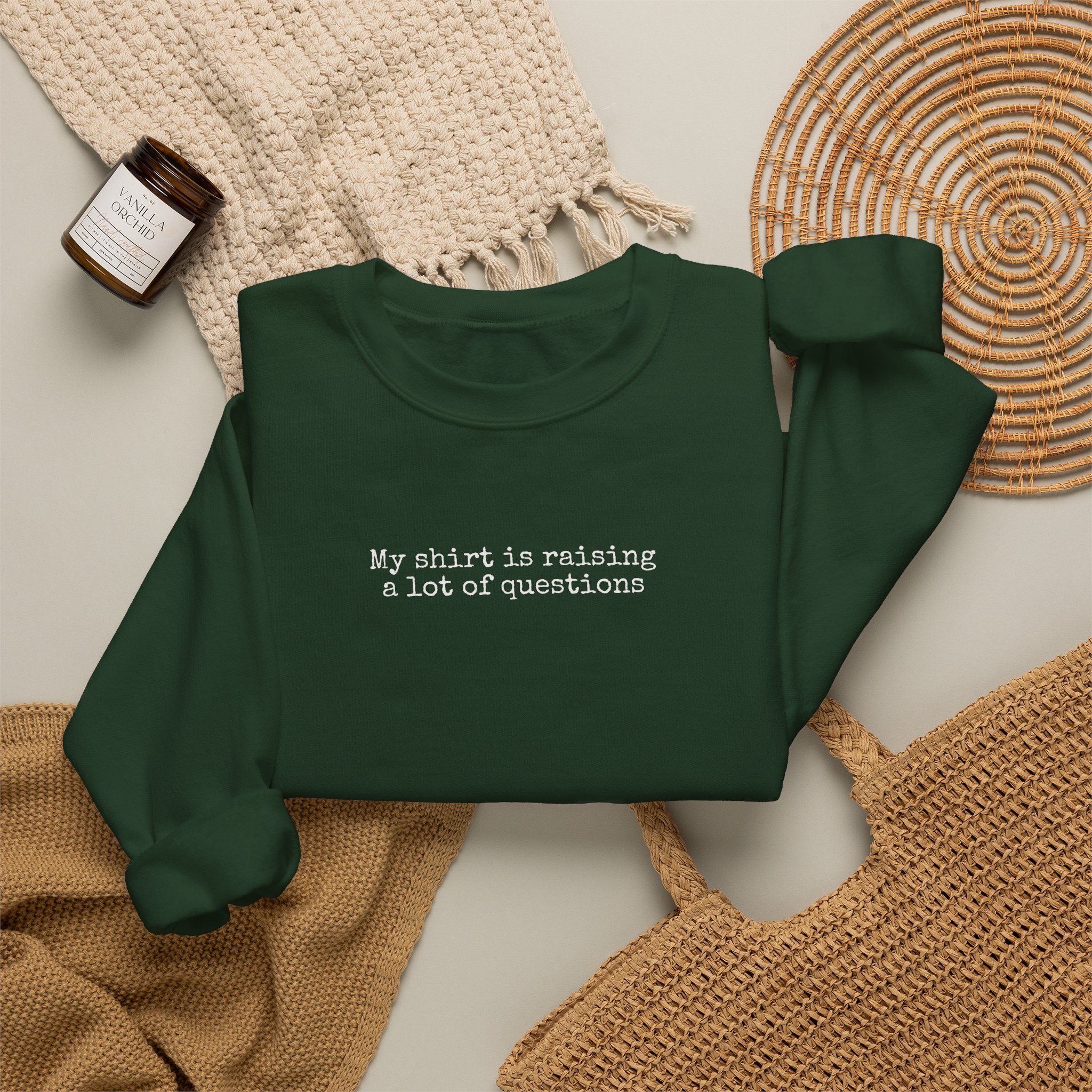 My Sweatshirt Is Raising A Lot Of Questions | Funny Sweatshirt | Gift For Humor Lover - White Text - Sweatshirt - Image 12