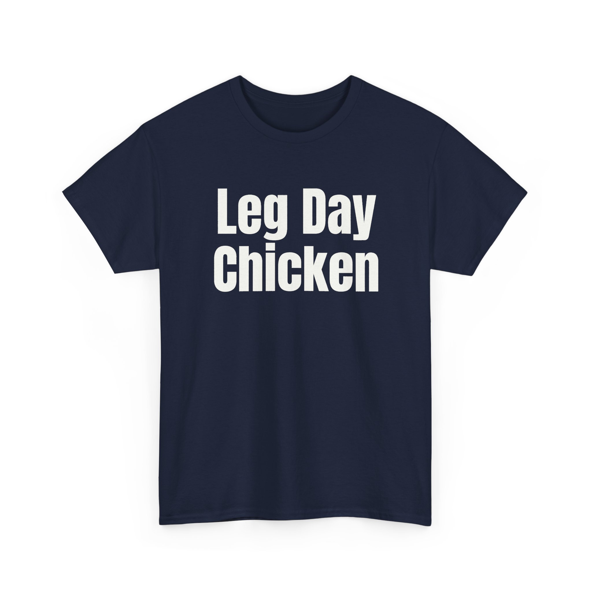 Leg Day Chicken Shirt | Funny Gym Tee | Gift for Gym Bros - White Text - T-Shirt - Image 15