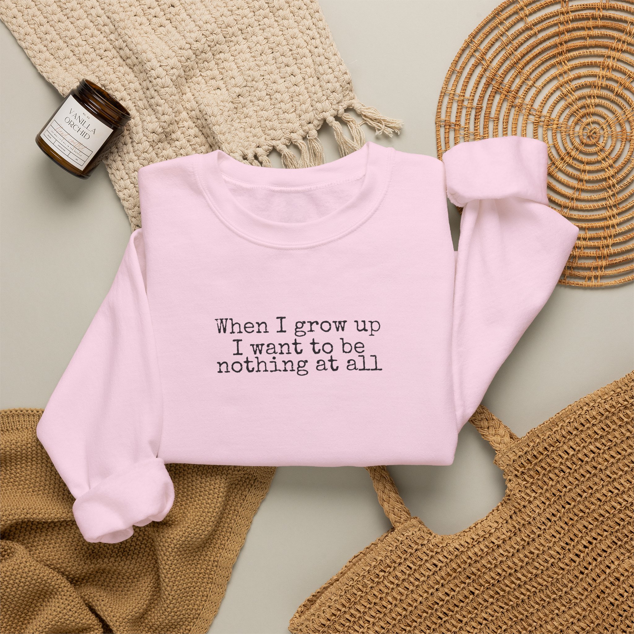 When I Grow Up I Want To Be Nothing At All Sweatshirt | Funny Sweatshirt | Gift For Ni - Black Text - Sweatshirt - Image 16