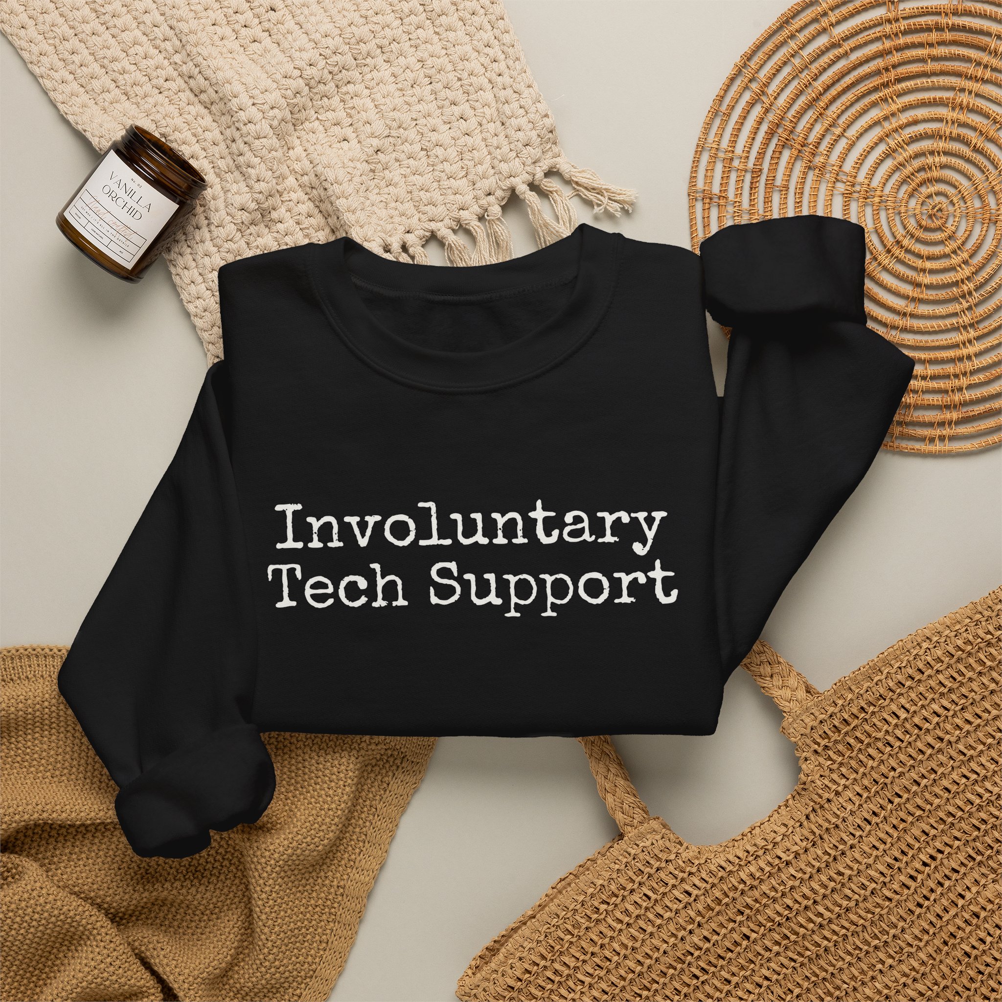 Involuntary Tech Support Sweatshirt | Funny Sarcastic Sweatshirt | Gift for IT Pro - White Text - Sweatshirt - Image 4