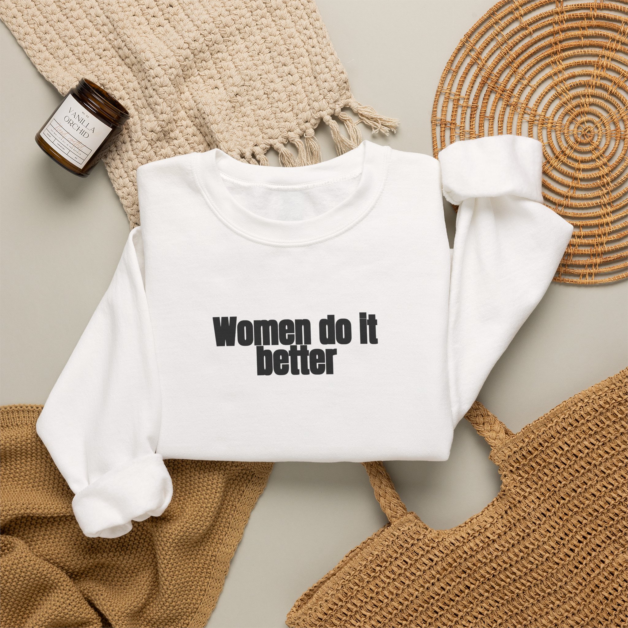 Women Do It Better Sweatshirt | Bold Sarcastic Sweatshirt | Gift for Her - Black Text - Sweatshirt - Image 4