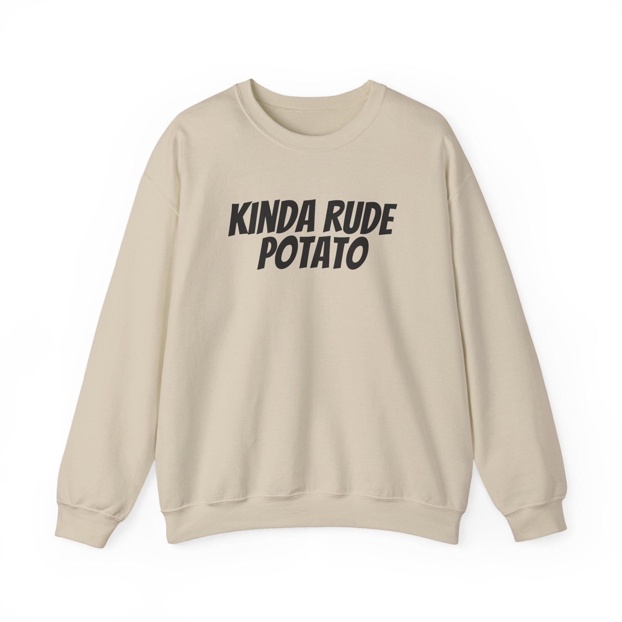 Kinda Rude Potato Sweatshirt | Funny Sarcastic Sweatshirt | Gift for Introverts - Black Text - Sweatshirt - Image 5