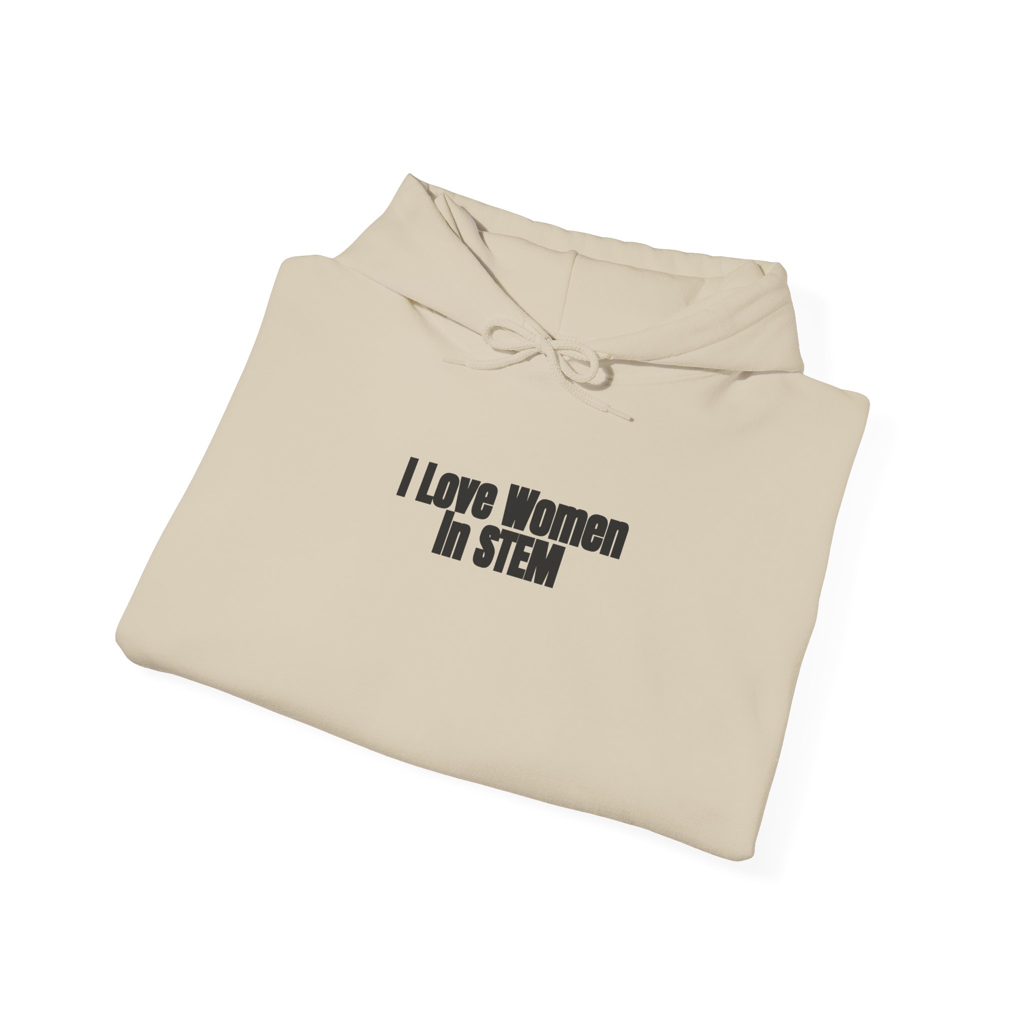 I Love Women in STEM Hoodie | Bold Hoodie | Gift for Science Student - Black Text - Hoodie - Image 8