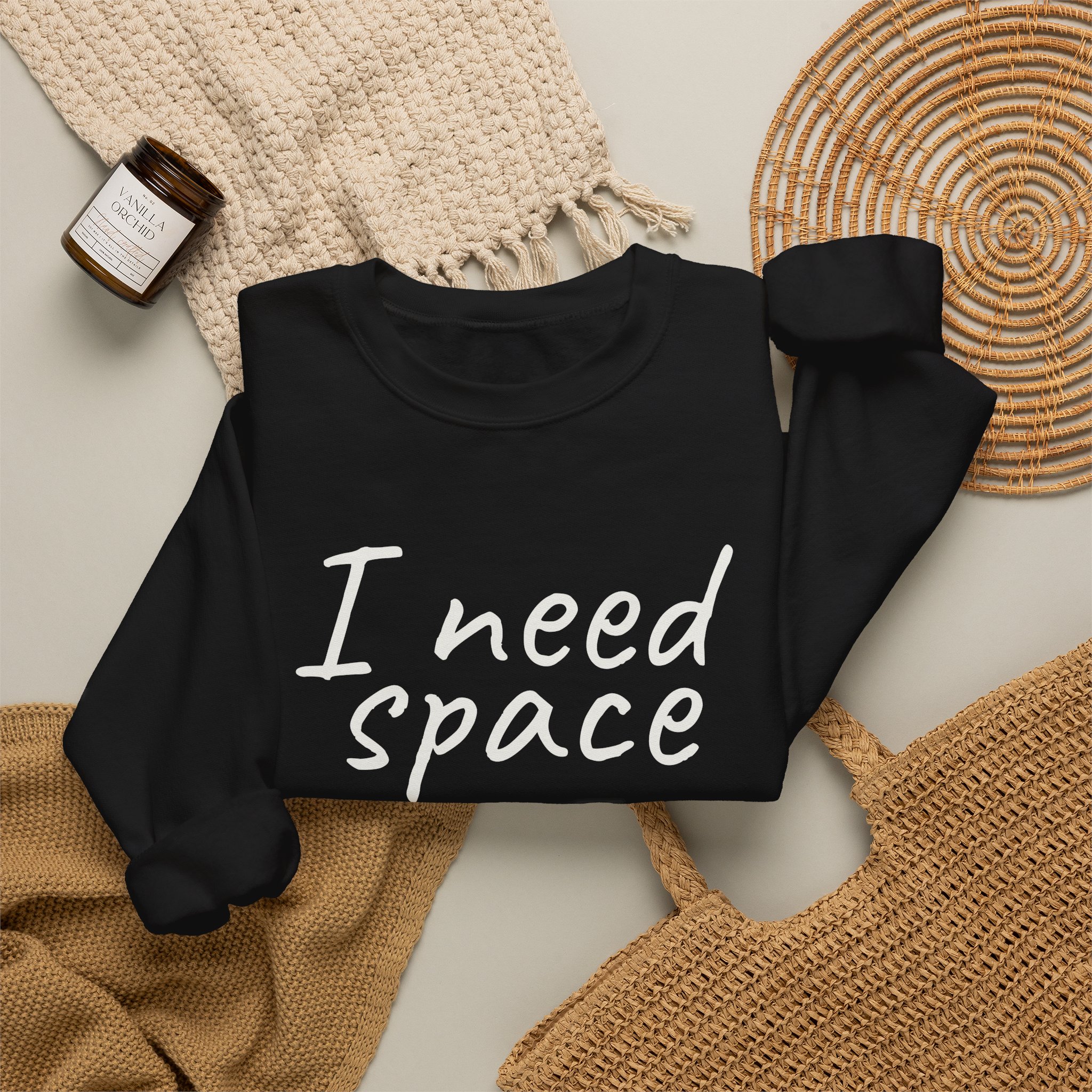 I Need Space Sweatshirt | Sarcastic Sweatshirt | Gift for Introverts - White Text - Sweatshirt - Image 4