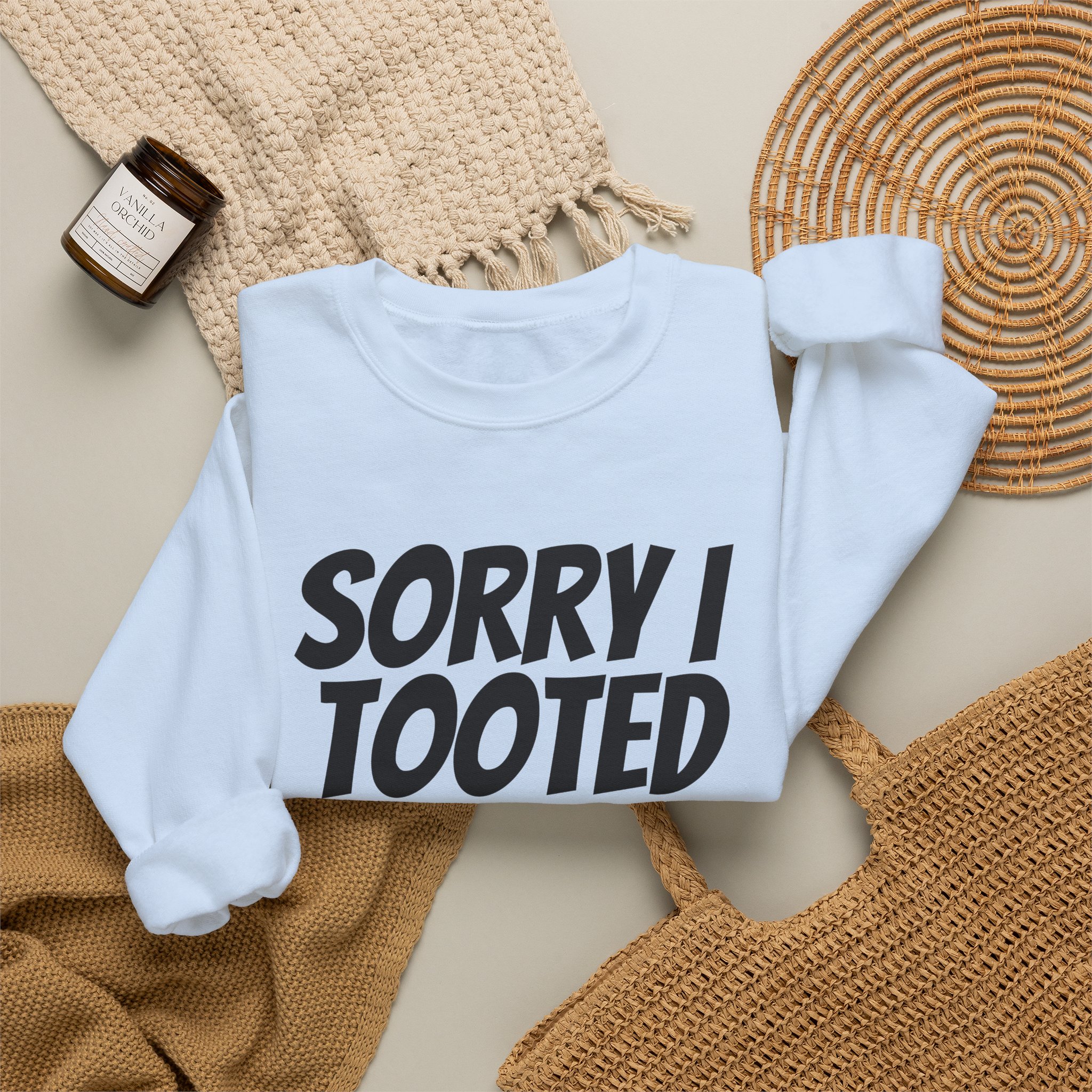 Sorry I Tooted Sweatshirt | Funny Sarcastic Sweatshirt | Gift for Prankster - Black Text - Sweatshirt - Image 12