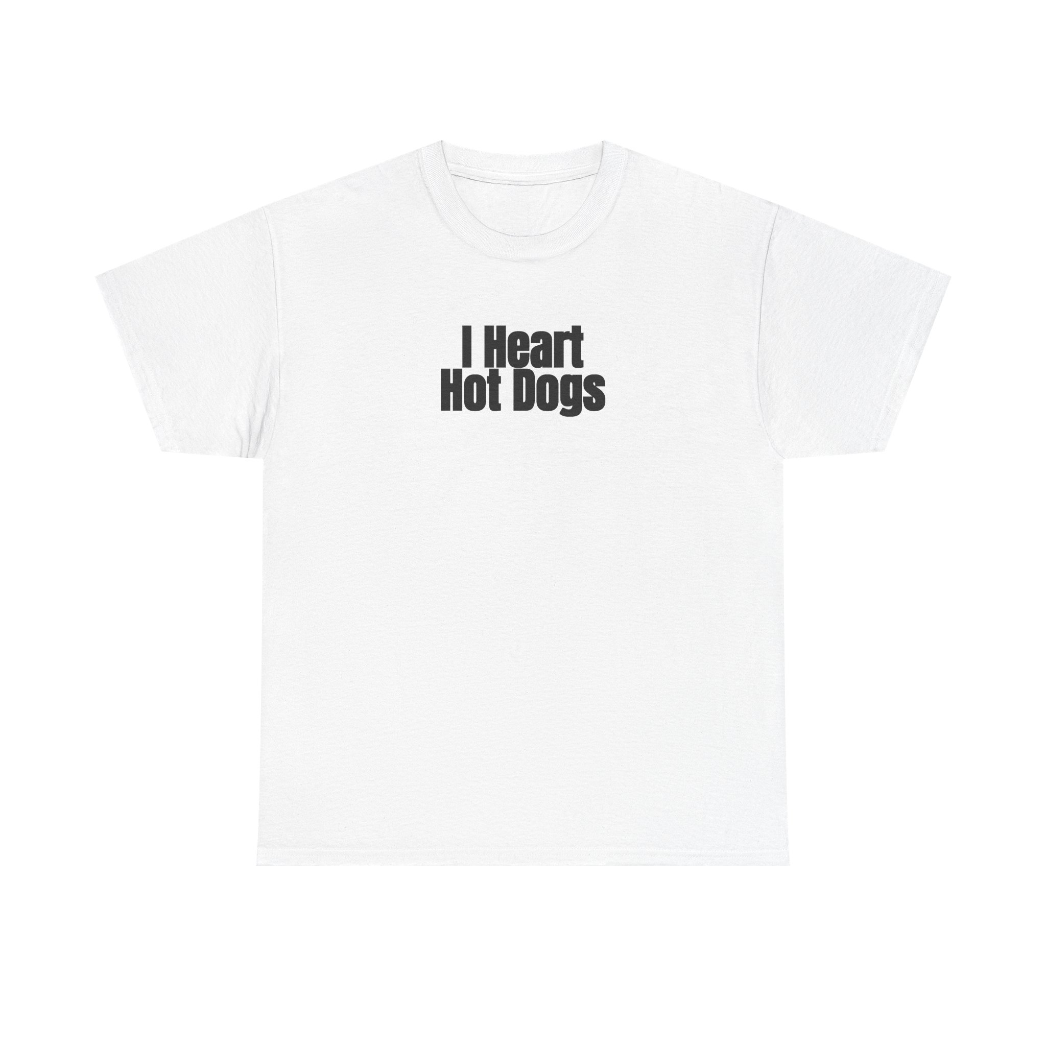 I Heart Hot Dogs Shirt | Funny Foodie Tee | Gift for Hot Dog Lover - Black Text - T-Shirt