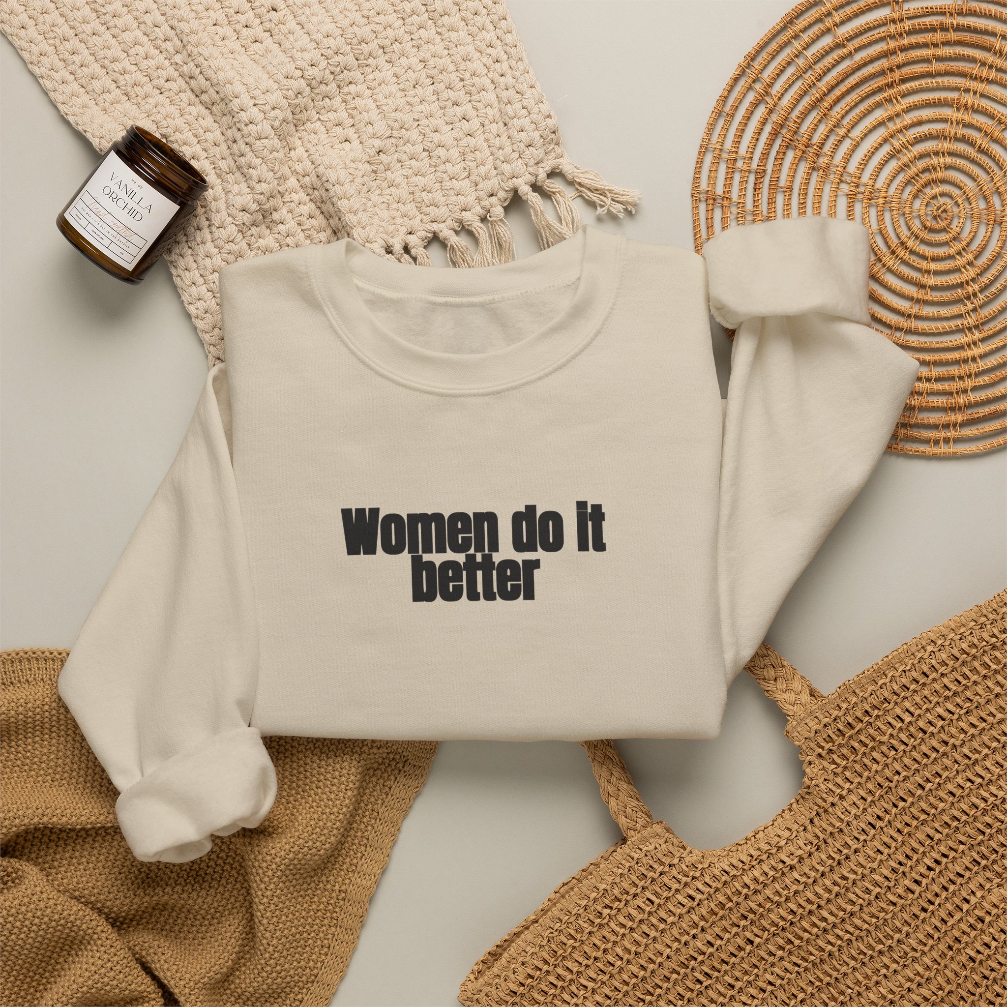 Women Do It Better Sweatshirt | Bold Sarcastic Sweatshirt | Gift for Her - Black Text - Sweatshirt - Image 8