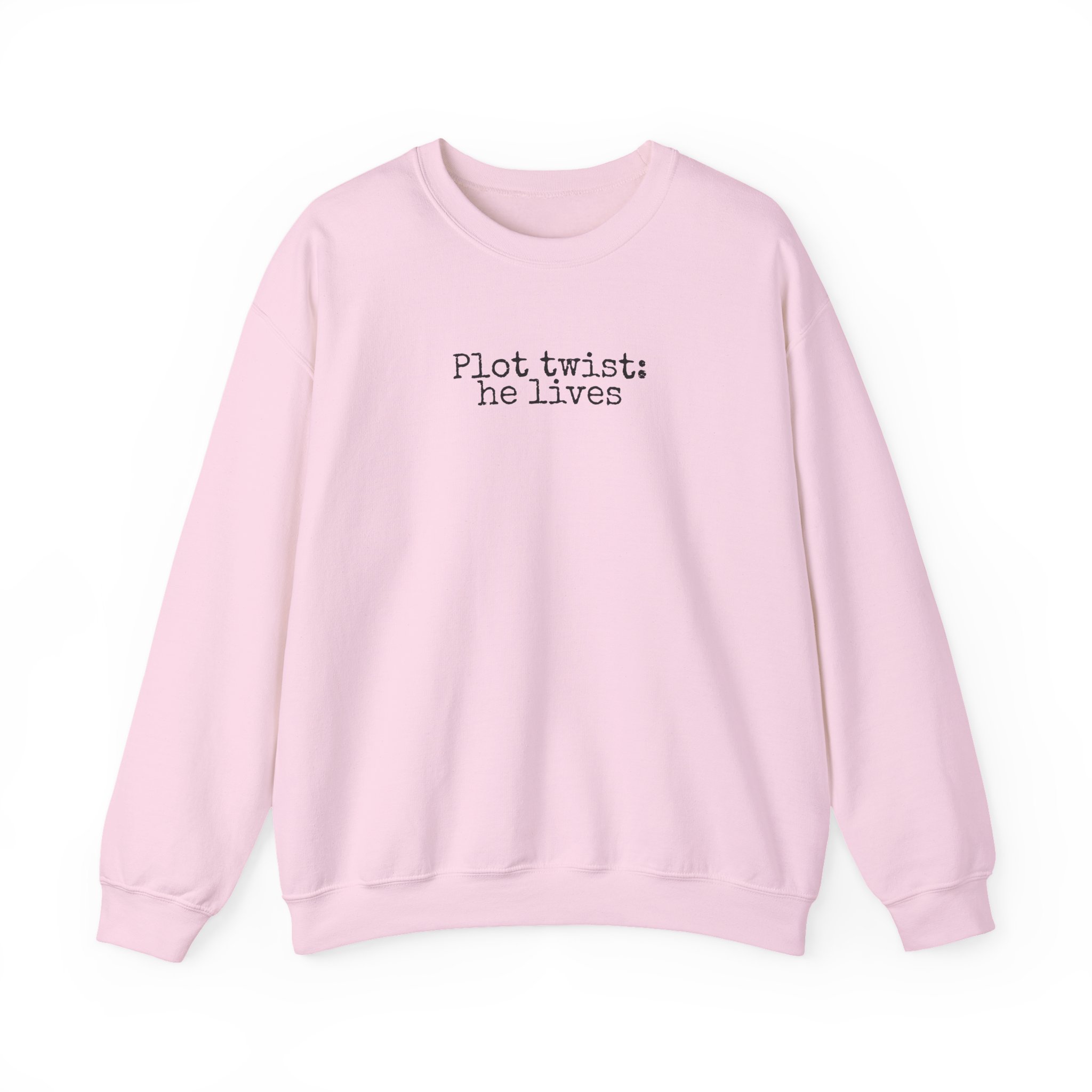 Plot Twist: He Lives Sweatshirt | Funny Bookish Sweatshirt | Gift for Readers - Black Text - Sweatshirt - Image 13