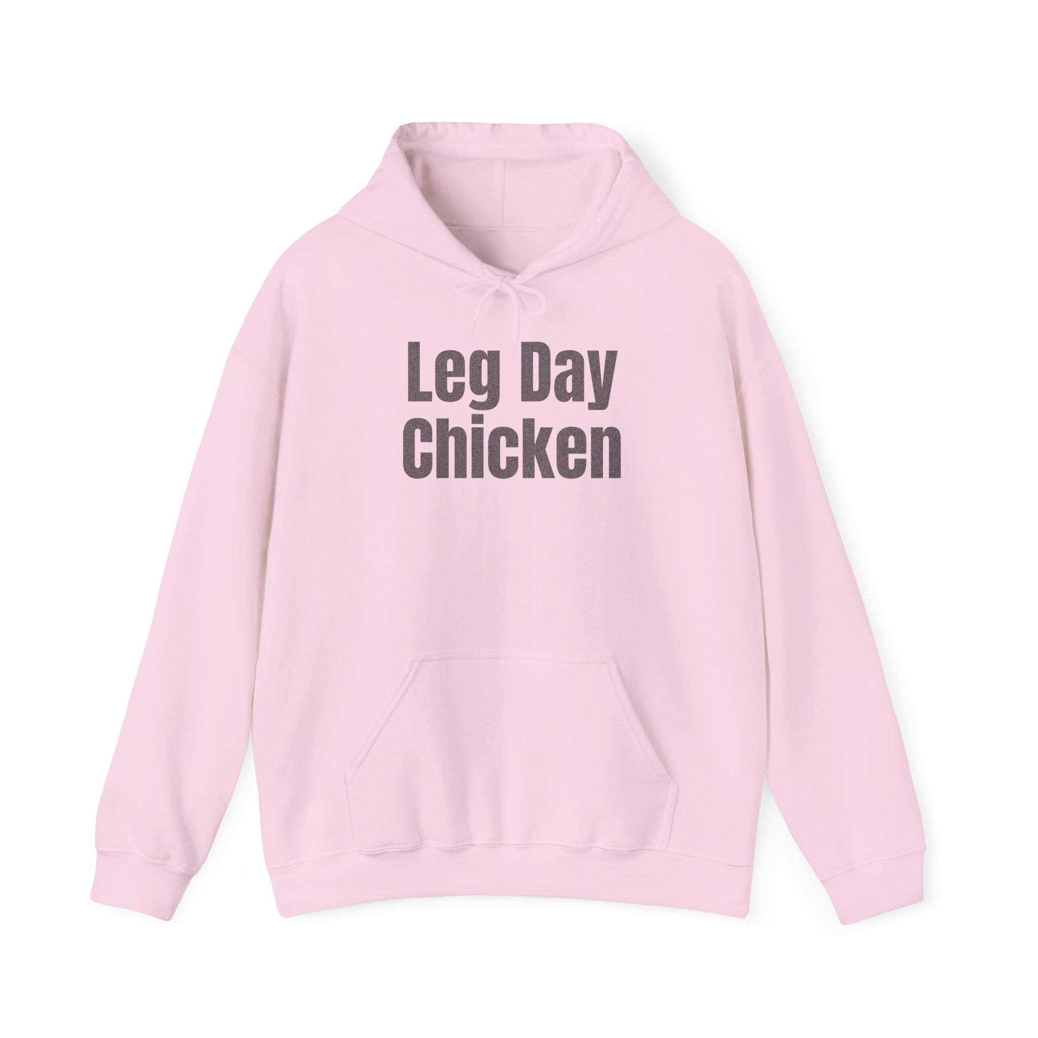 Leg Day Chicken Hoodie | Funny Gym Hoodie | Gift for Gym Bros - Black Text - Hoodie