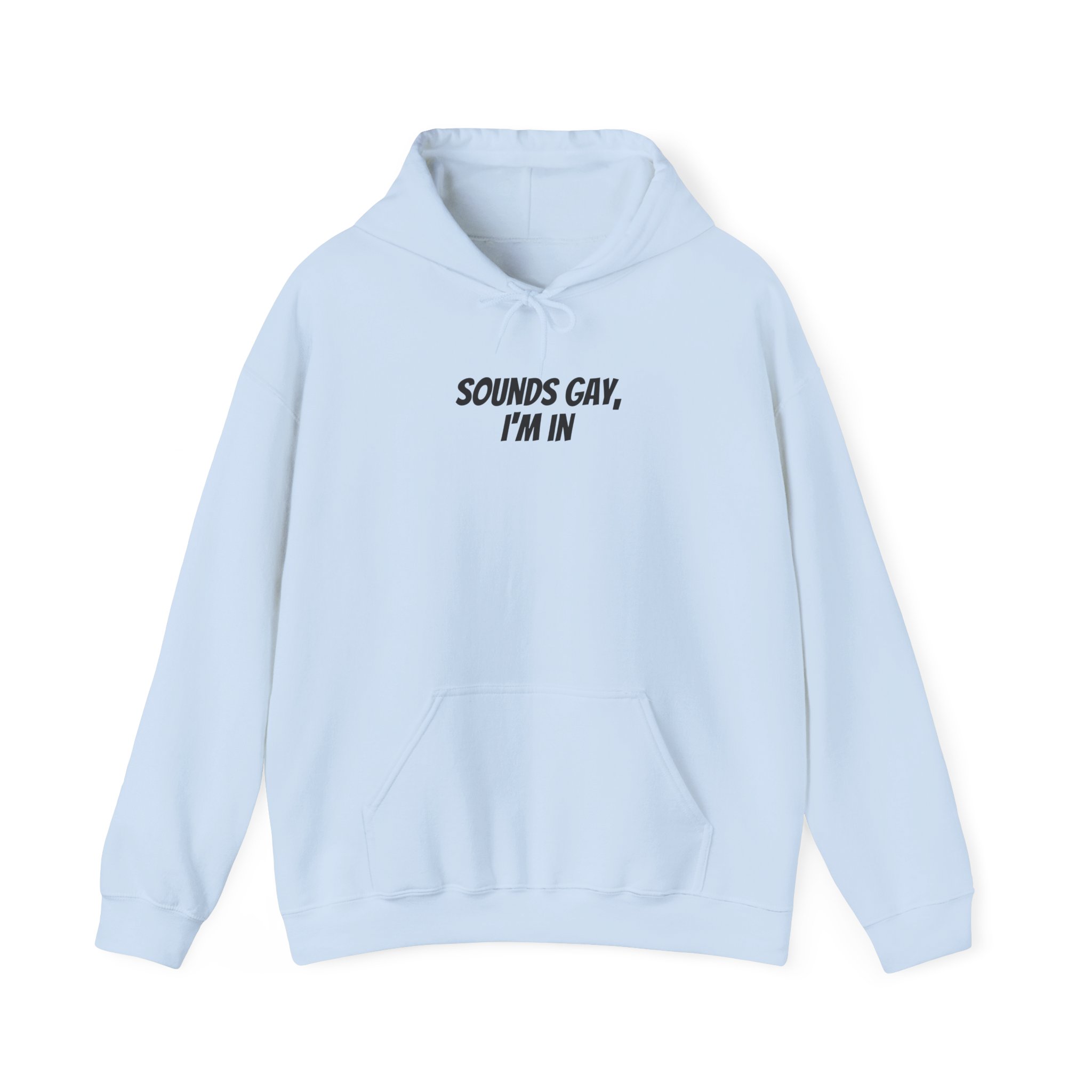 Sounds Gay, I'm In Hoodie | Funny Sarcastic Hoodie | Gift for Gen Z - Black Text - Hoodie - Image 9