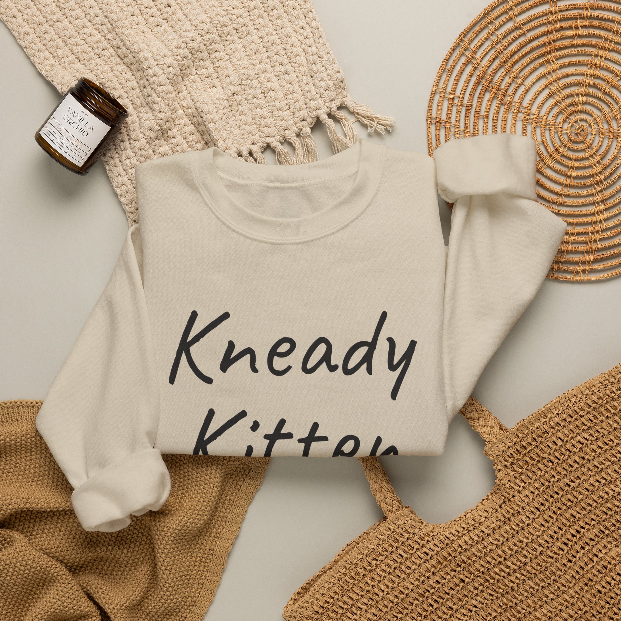 Kneady Kitten Sweatshirt | Funny Sarcastic Sweatshirt | Gift for Pet Lovers - Black Text - Sweatshirt - Image 8