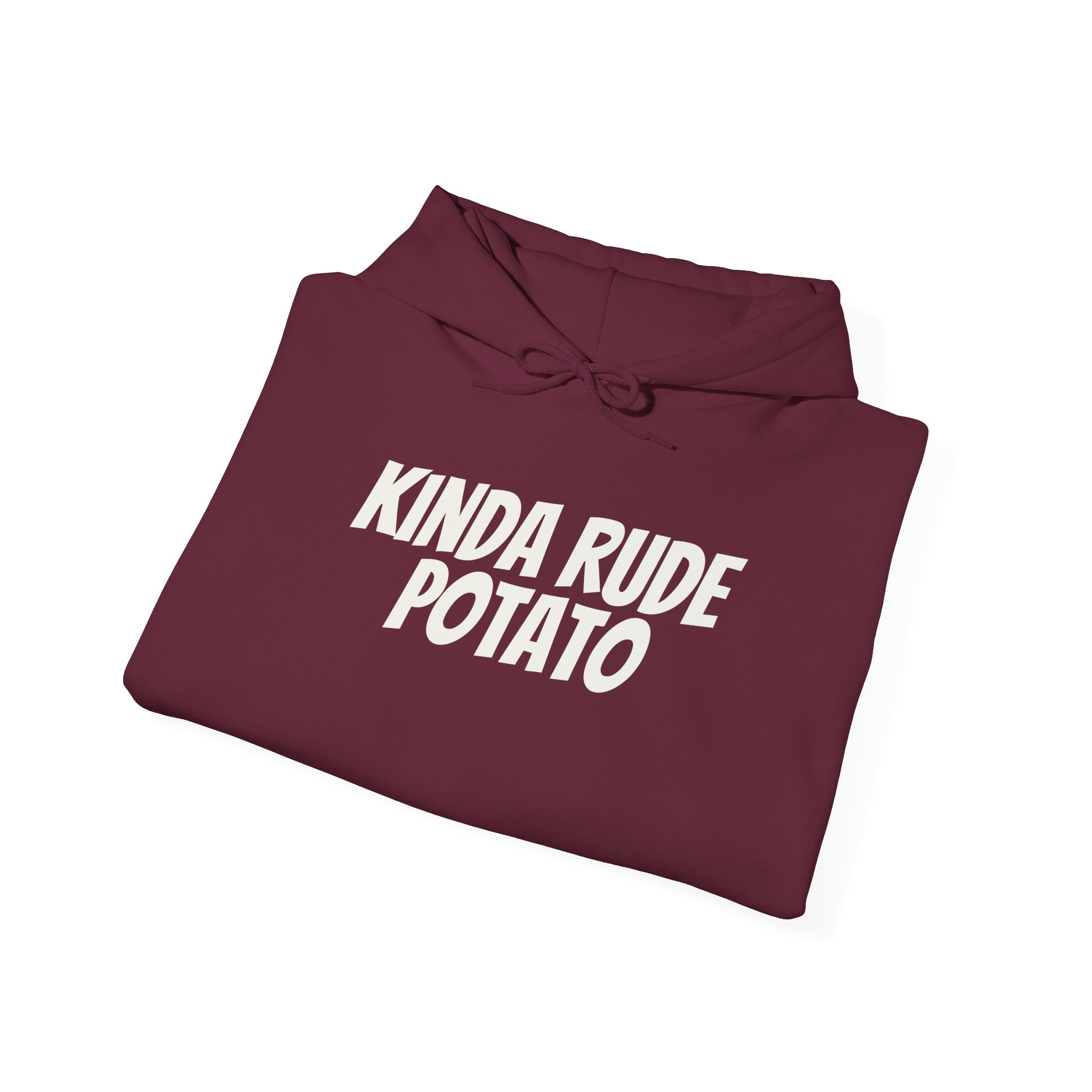 Kinda Rude Potato Hoodie | Funny Sarcastic Hoodie | Gift for Introverts - White Text - Hoodie - Image 8