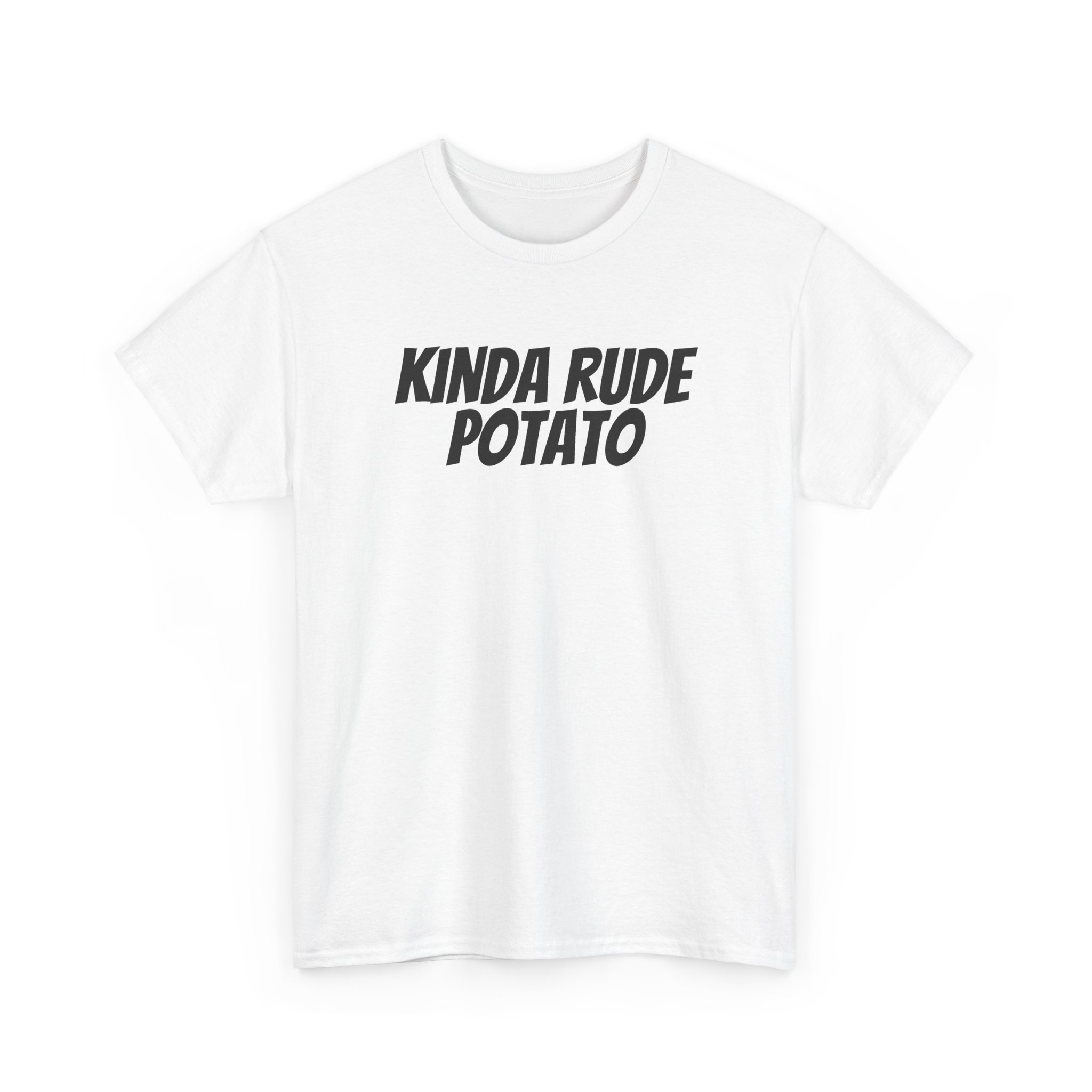Kinda Rude Potato Shirt | Funny Sarcastic Tee | Gift for Introverts - Black Text - T-Shirt - Image 3
