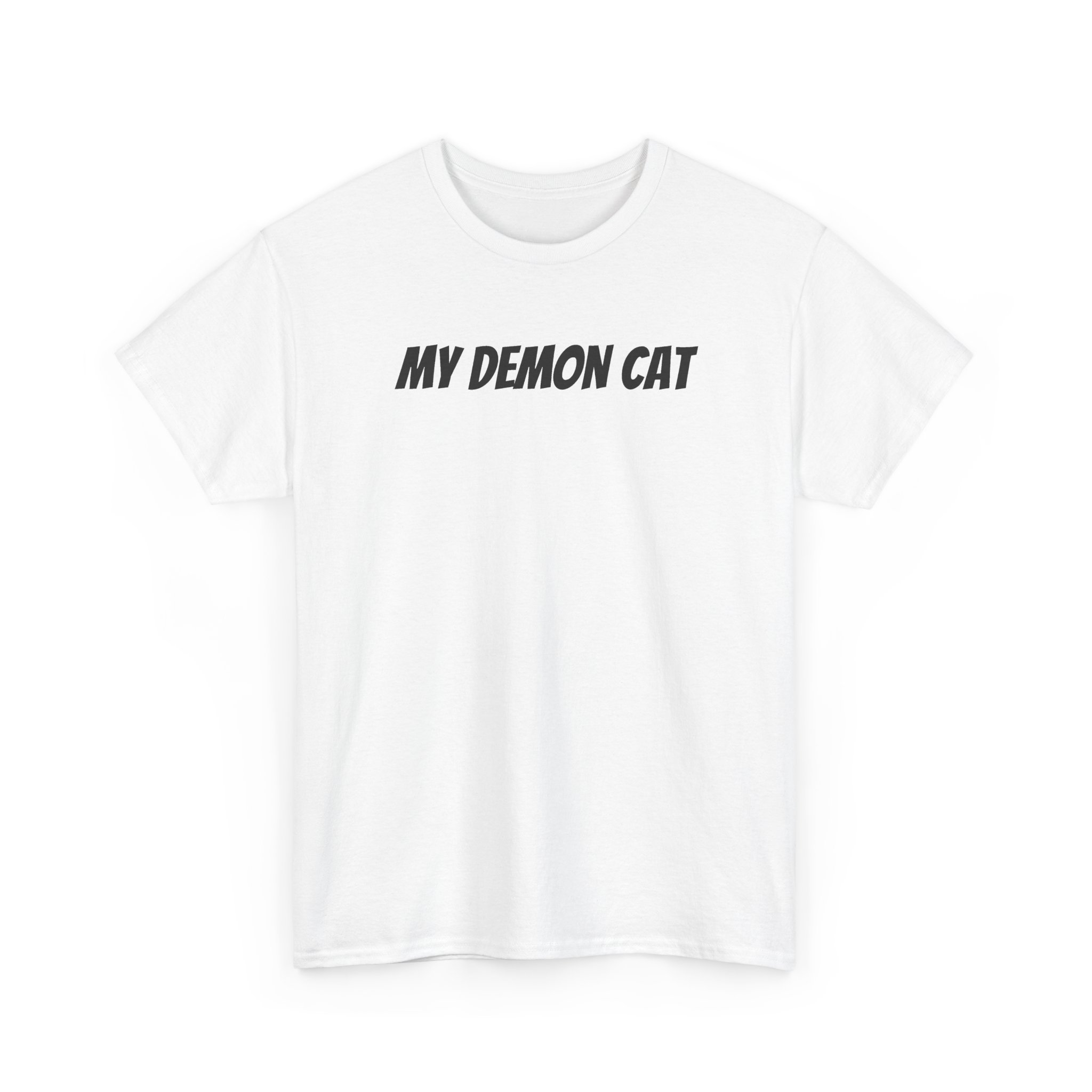 My Demon Cat Shirt | Funny Sarcastic Tee | Gift for Pet Owner - Black Text - T-Shirt - Image 3