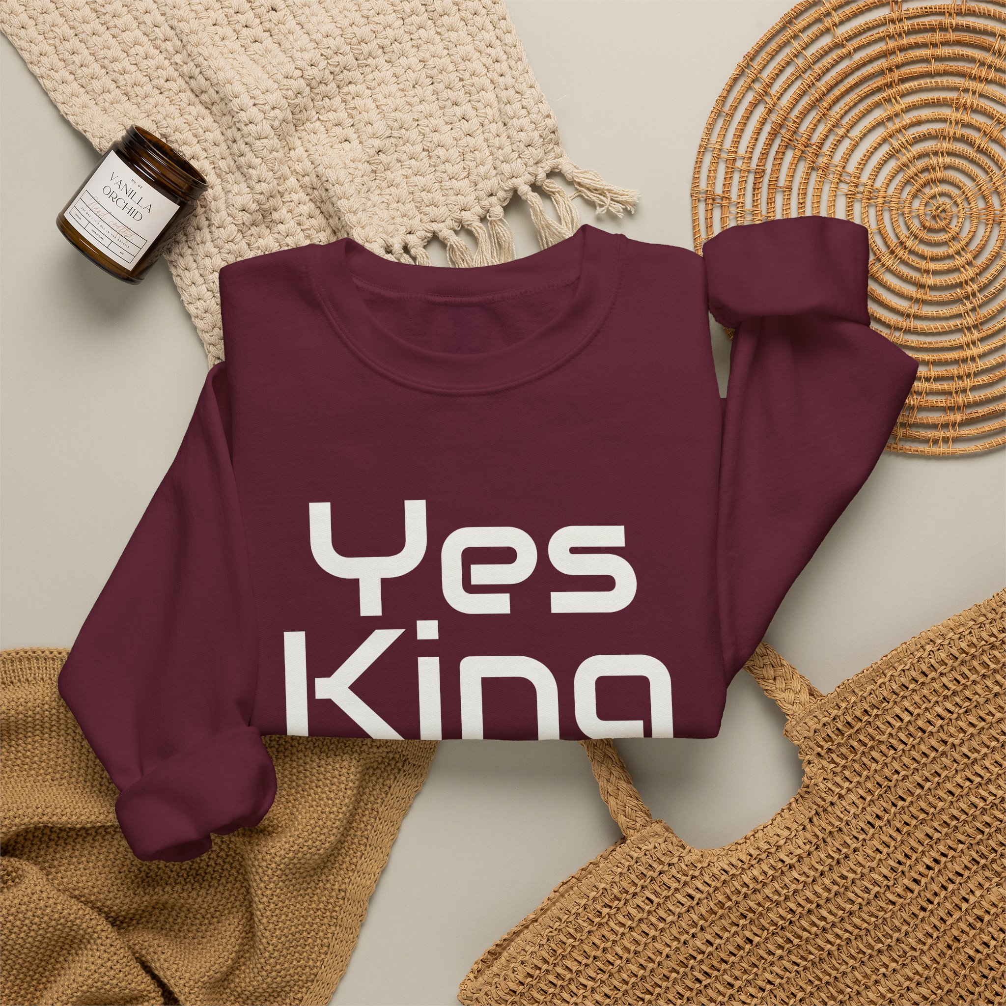 Yes King Sweatshirt (White Print) – Bild 8