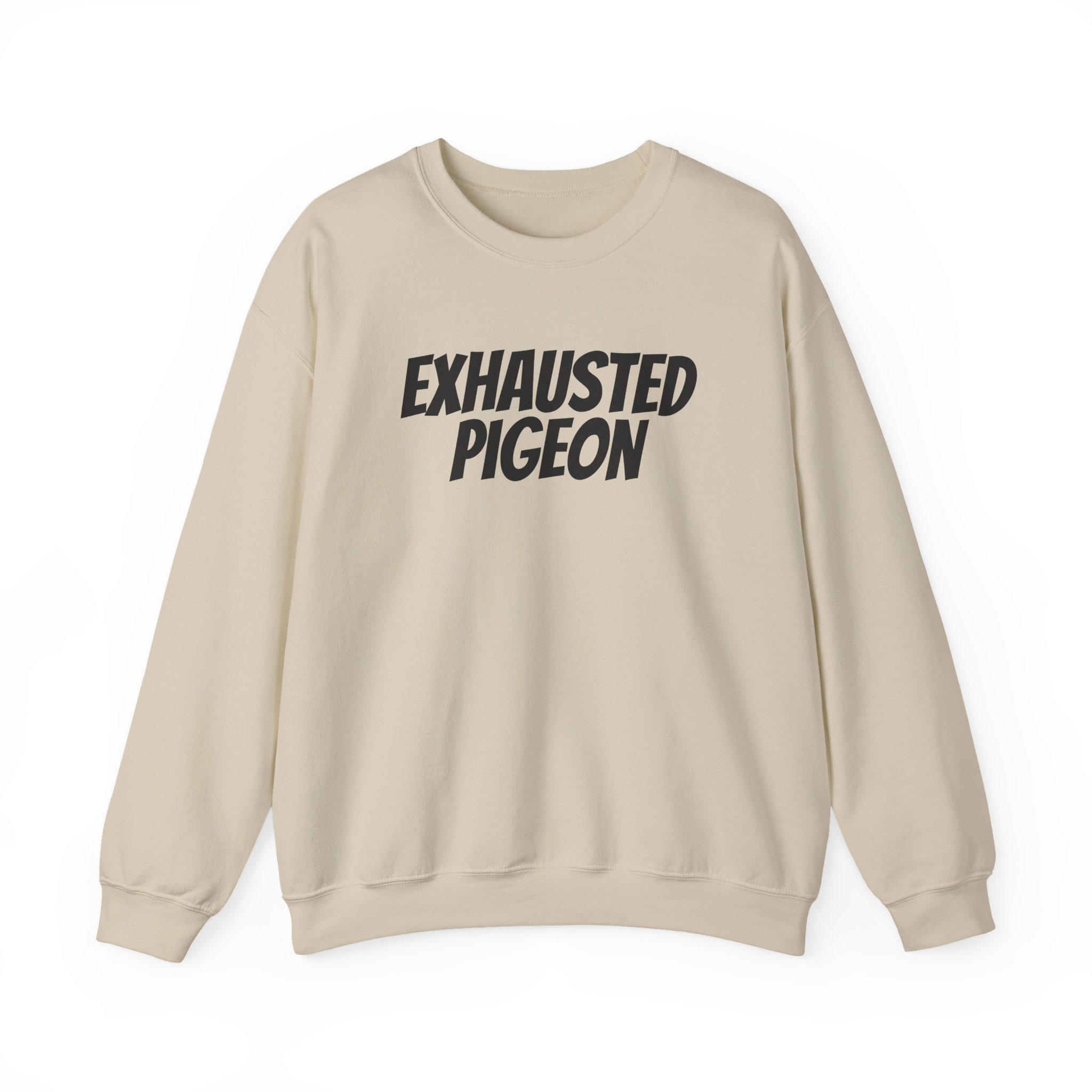 Exhausted Pigeon Sweatshirt (Black Print) – Image 5