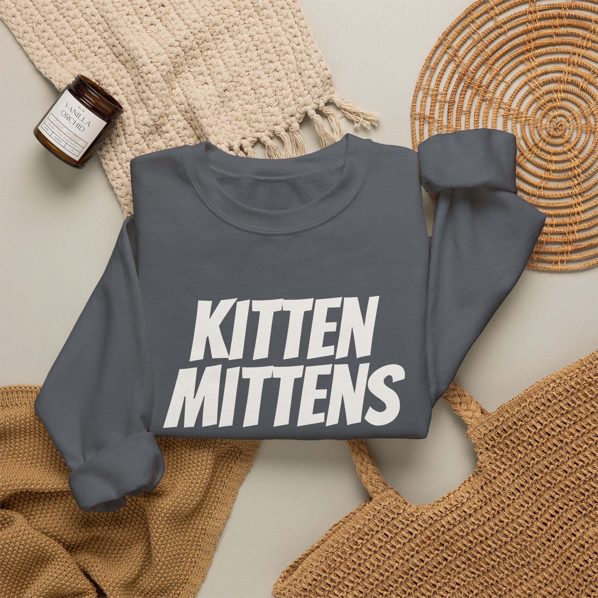 Kitten Mittens Sweatshirt | Funny Sarcastic Sweatshirt | Gift for Sitcom Fans - White Text - Sweatshirt - Image 16