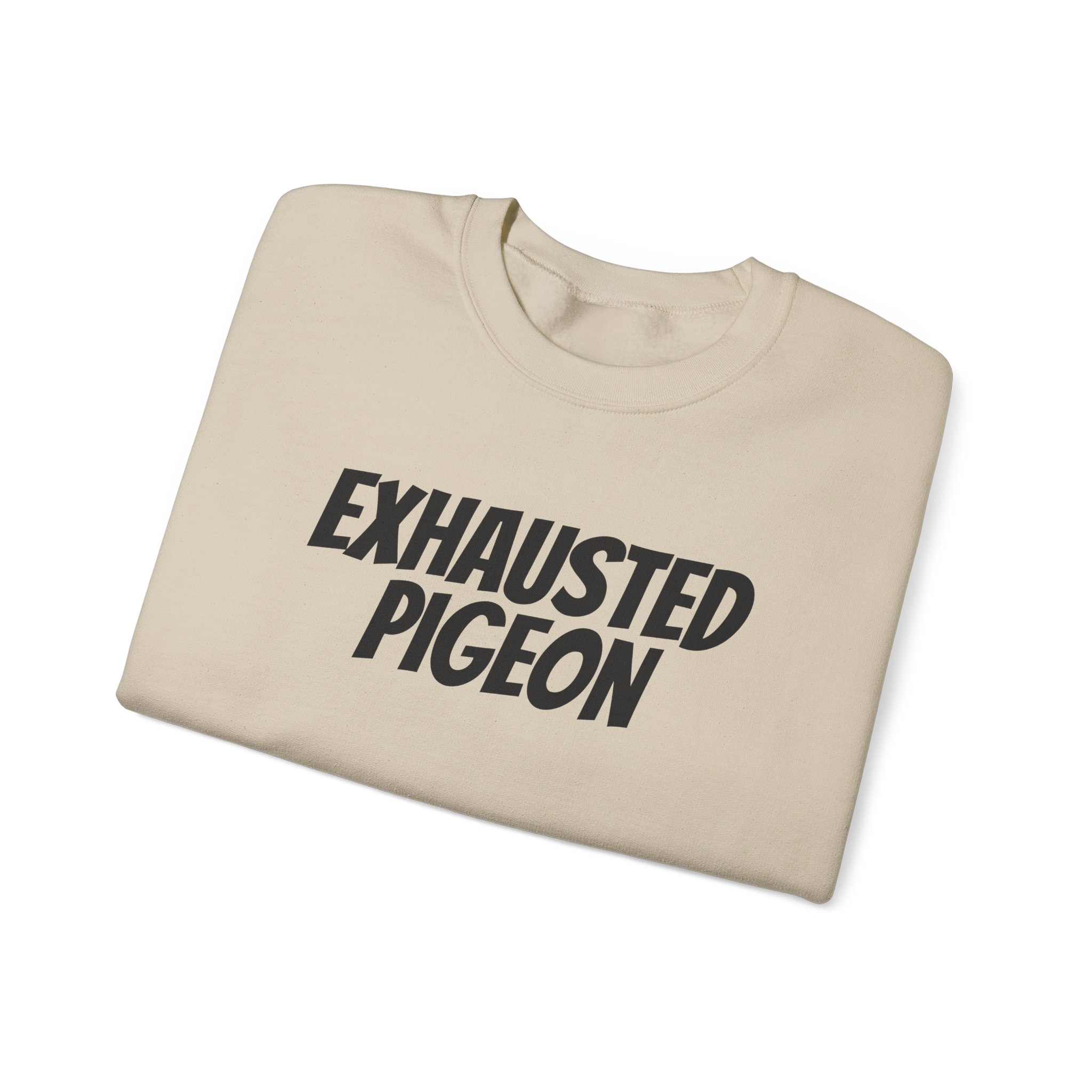 Exhausted Pigeon Sweatshirt (Black Print) – Image 7