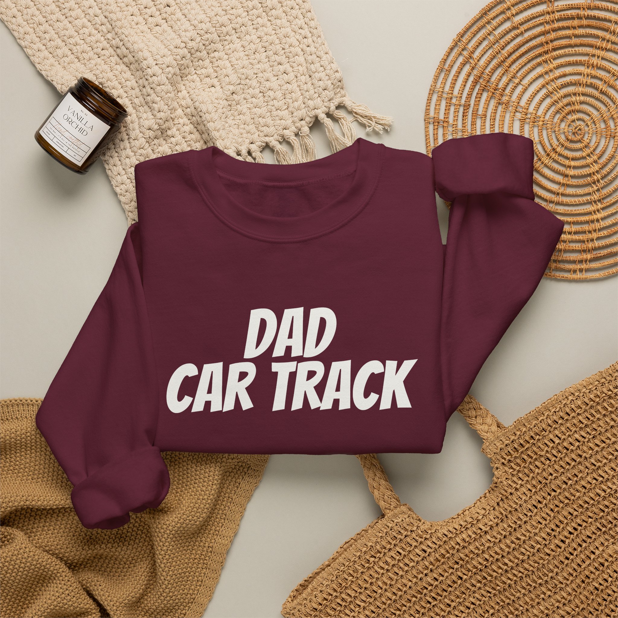 Dad Car Track Sweatshirt (White Print) – Bild 8