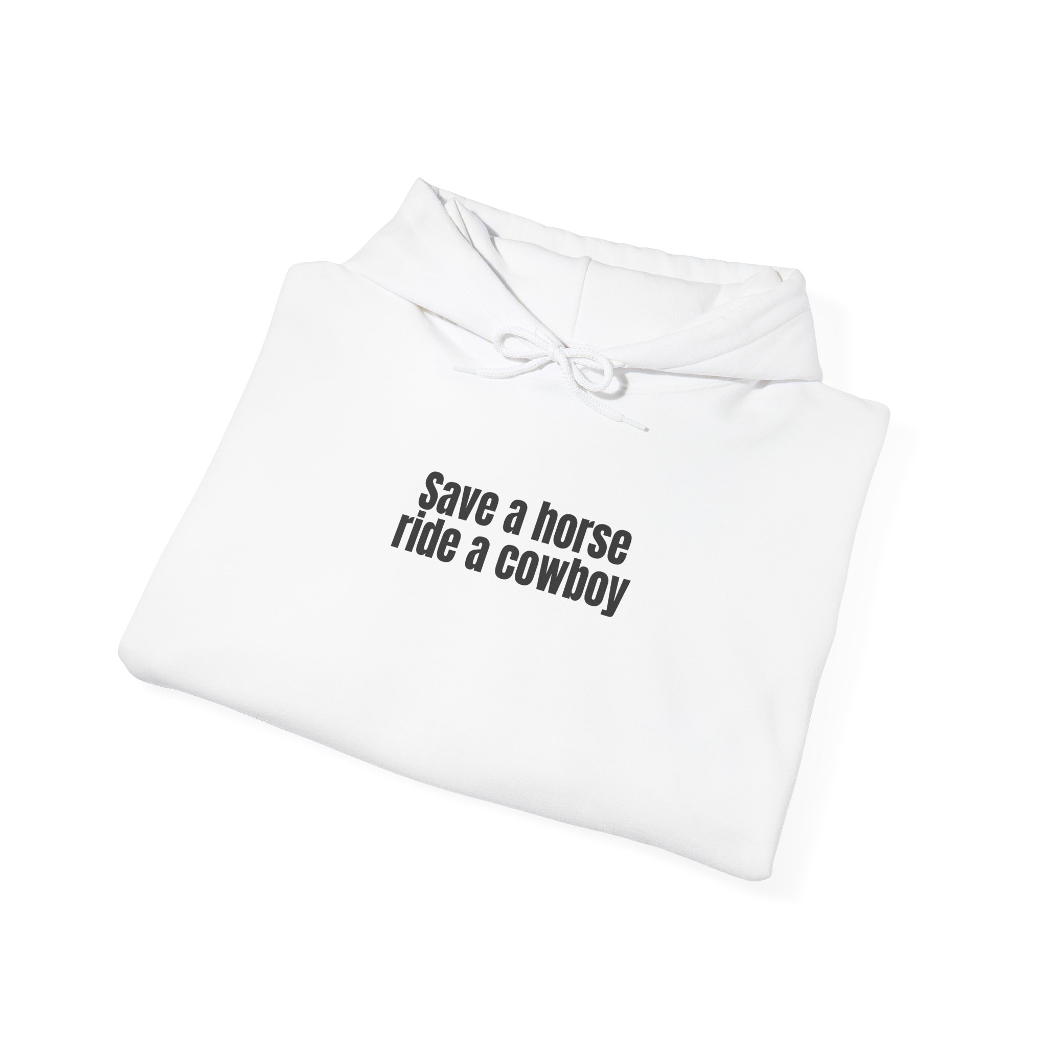Save A Horse Ride A Cowboy Hoodie (Black Print) – Image 4