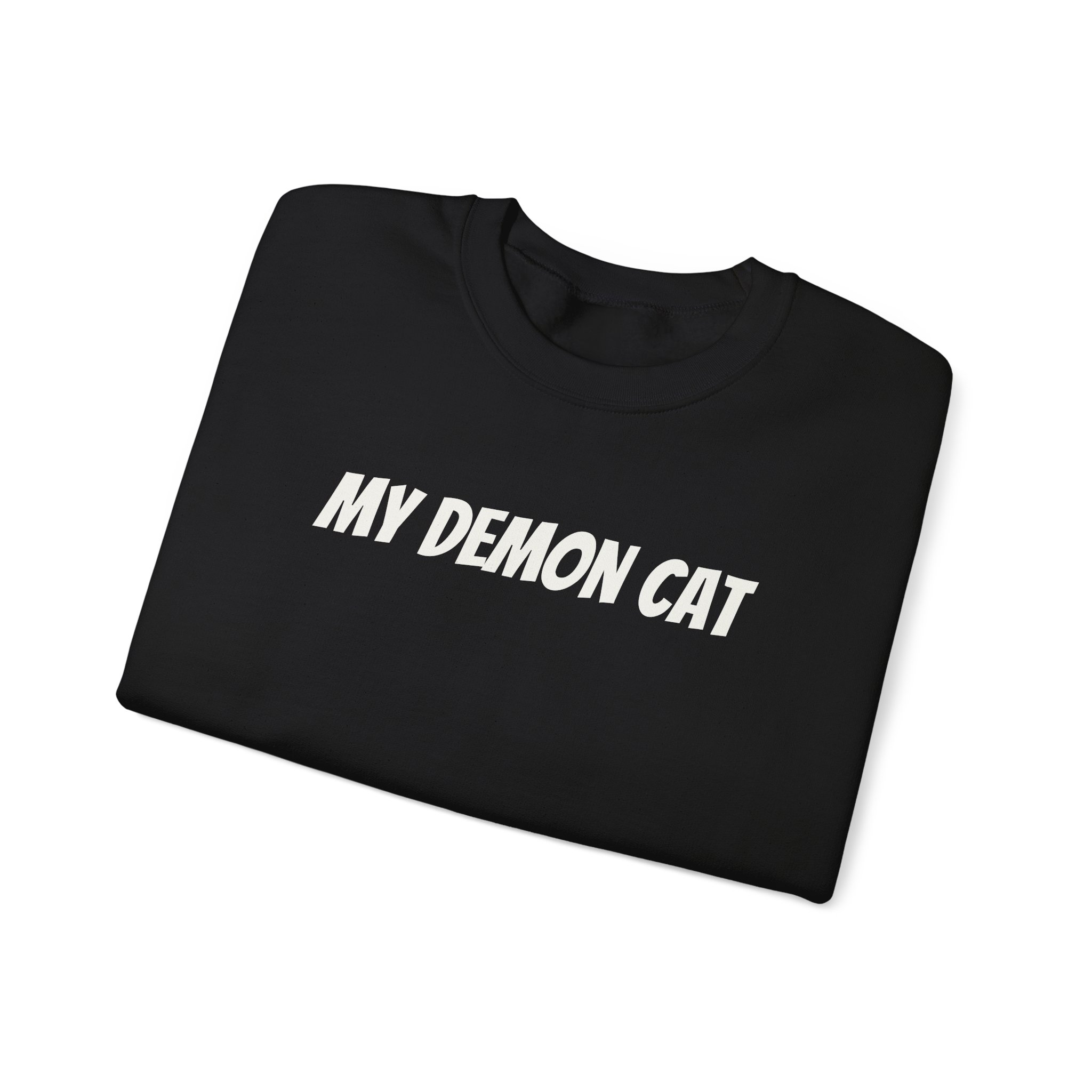 My Demon Cat Sweatshirt | Funny Sarcastic Sweatshirt | Gift for Pet Owner - White Text - Sweatshirt - Image 3