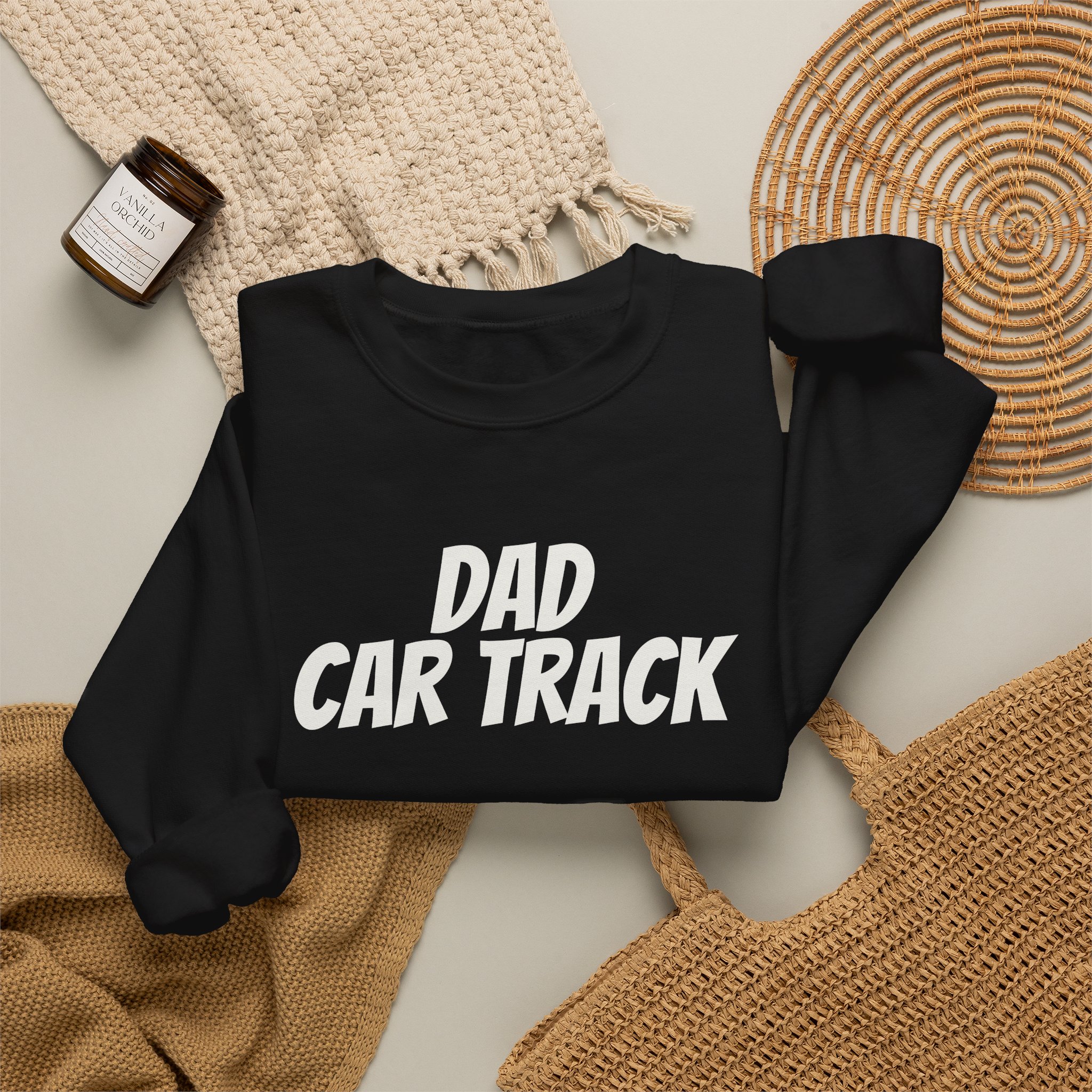 Dad Car Track Sweatshirt (White Print) – Bild 4